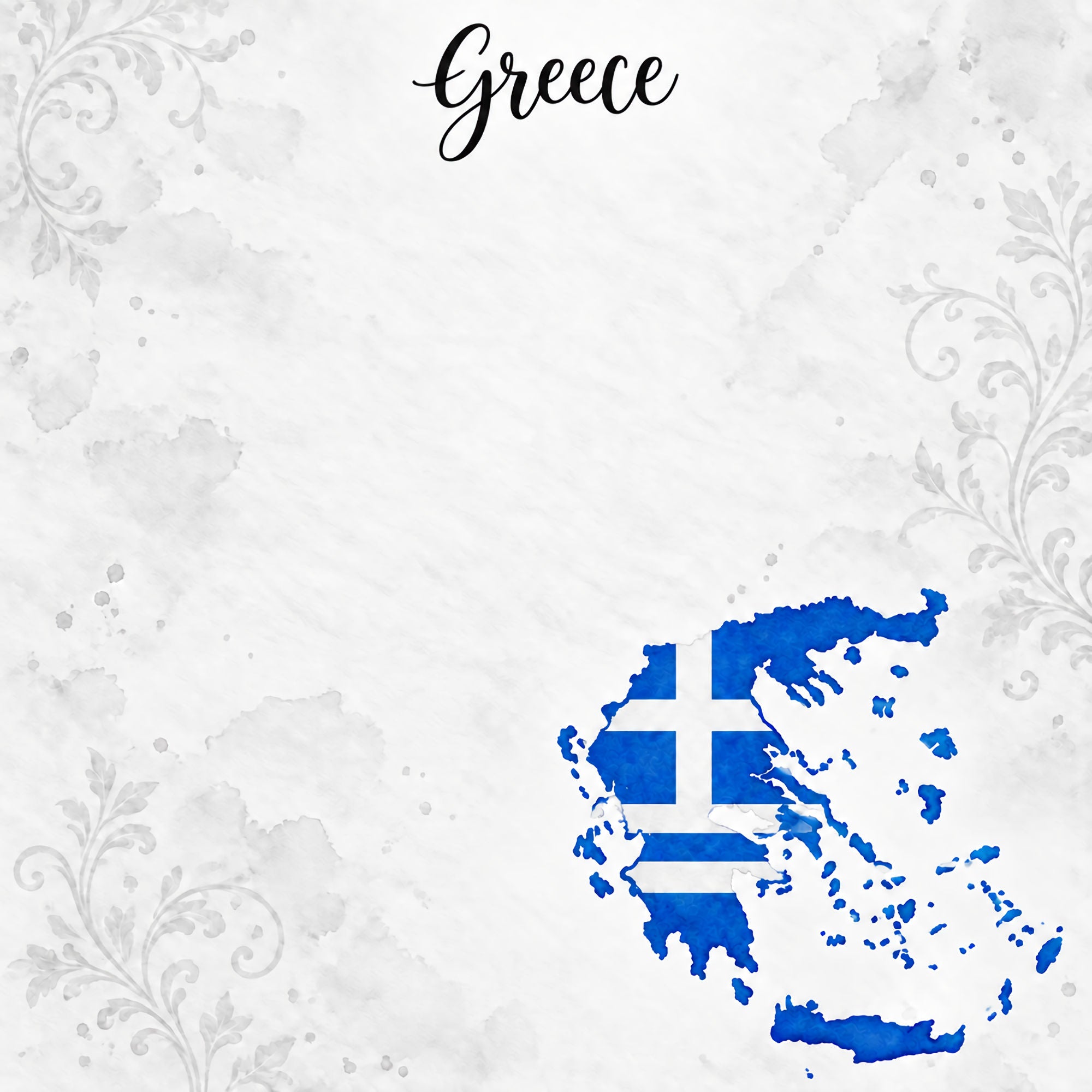 Around The World Collection Greece Athens 12 x 12 Double-Sided Scrapbook Paper by SSC Designs