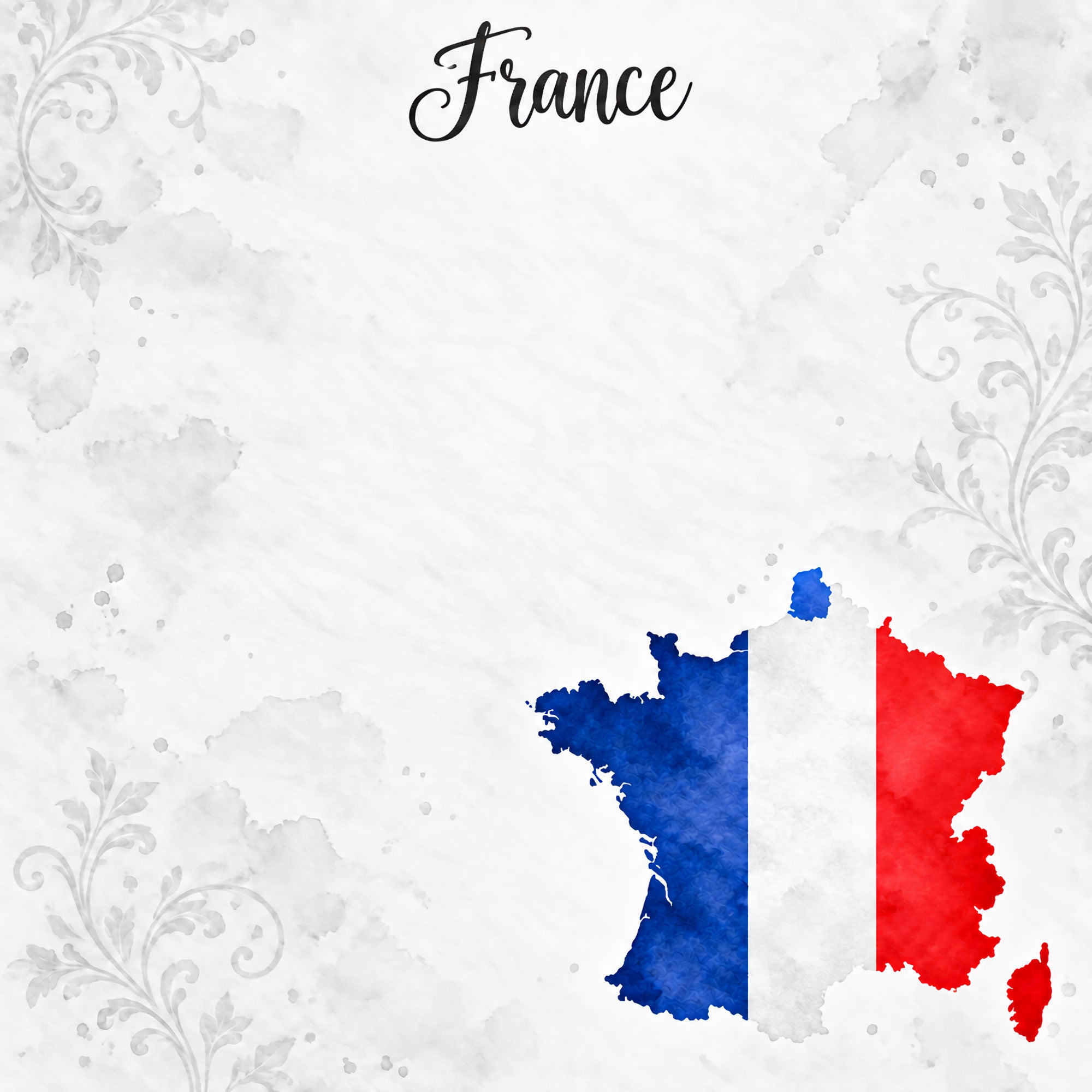 Around The World Collection France Paris 12 x 12 Double-Sided Scrapbook Paper by SSC Designs