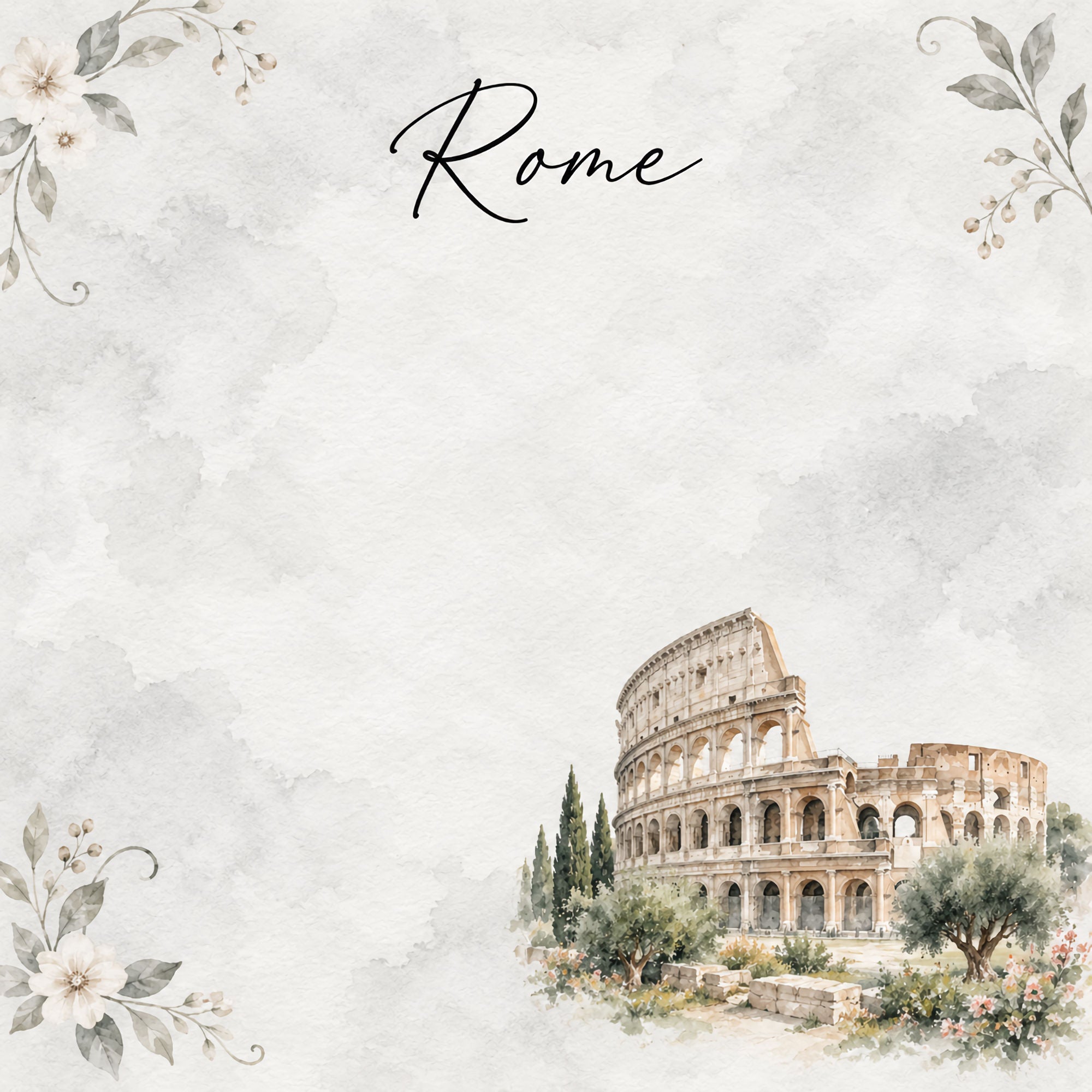 Around The World Collection Italy Rome 12 x 12 Double-Sided Scrapbook Paper by SSC Designs