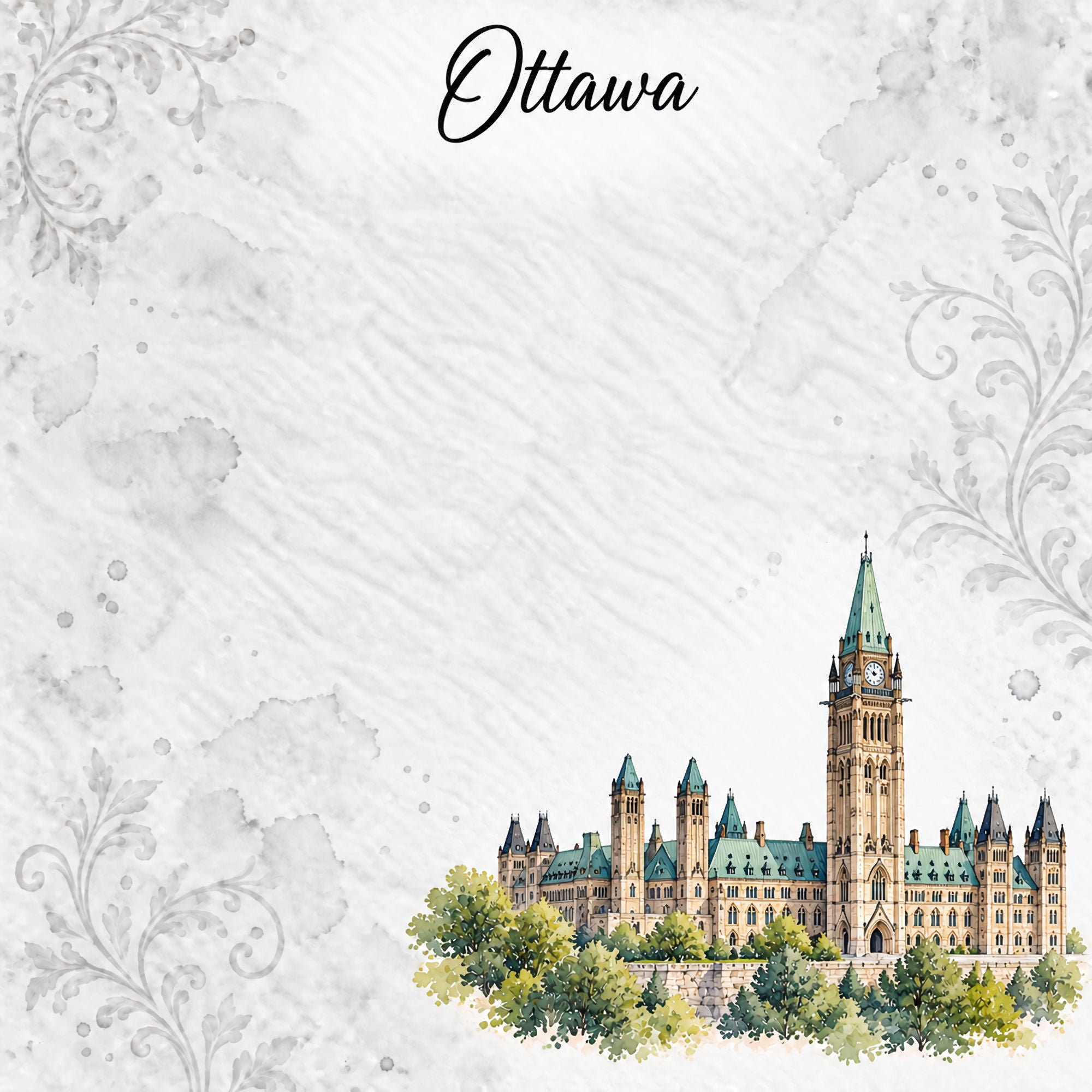 Around The World Collection Canada Ottawa 12 x 12 Double-Sided Scrapbook Paper by SSC Designs