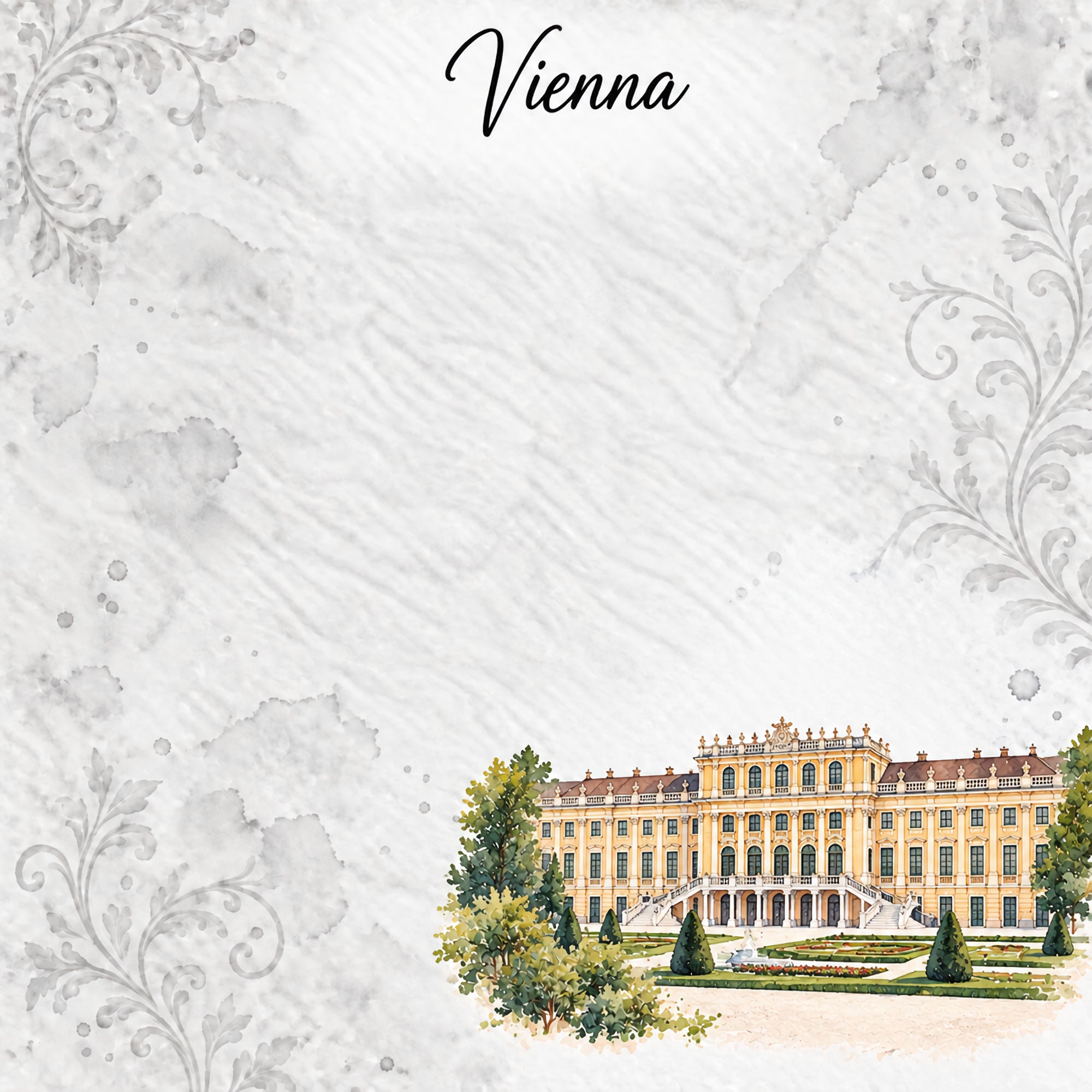 Around The World Collection Austria Vienna 12 x 12 Double-Sided Scrapbook Paper by SSC Designs