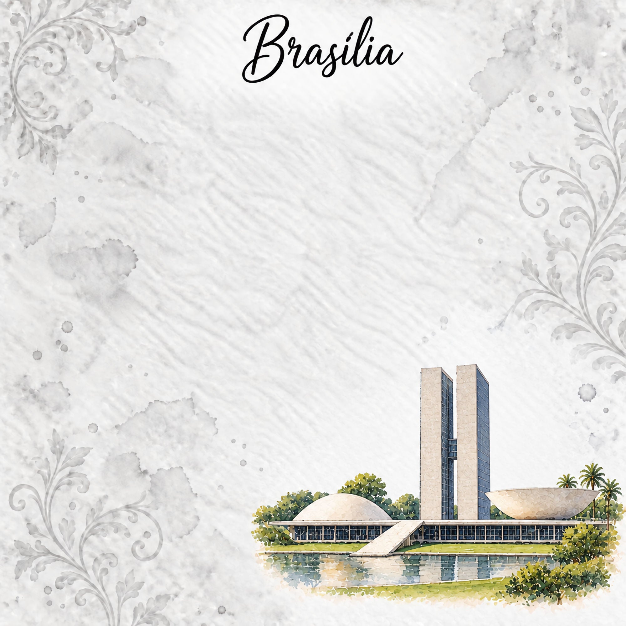 Around The World Collection Brazil Brasilia 12 x 12 Double-Sided Scrapbook Paper by SSC Designs