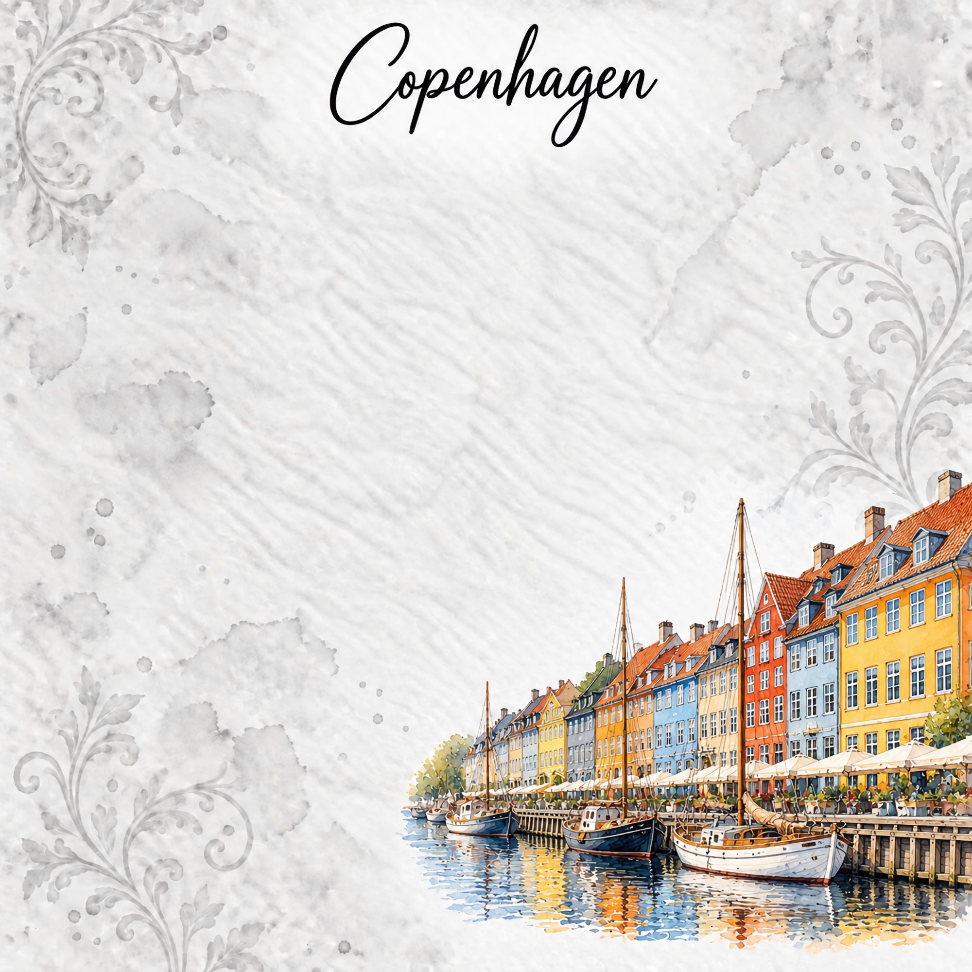 Around The World Collection Denmark Copenhagen 12 x 12 Double-Sided Scrapbook Paper by SSC Designs