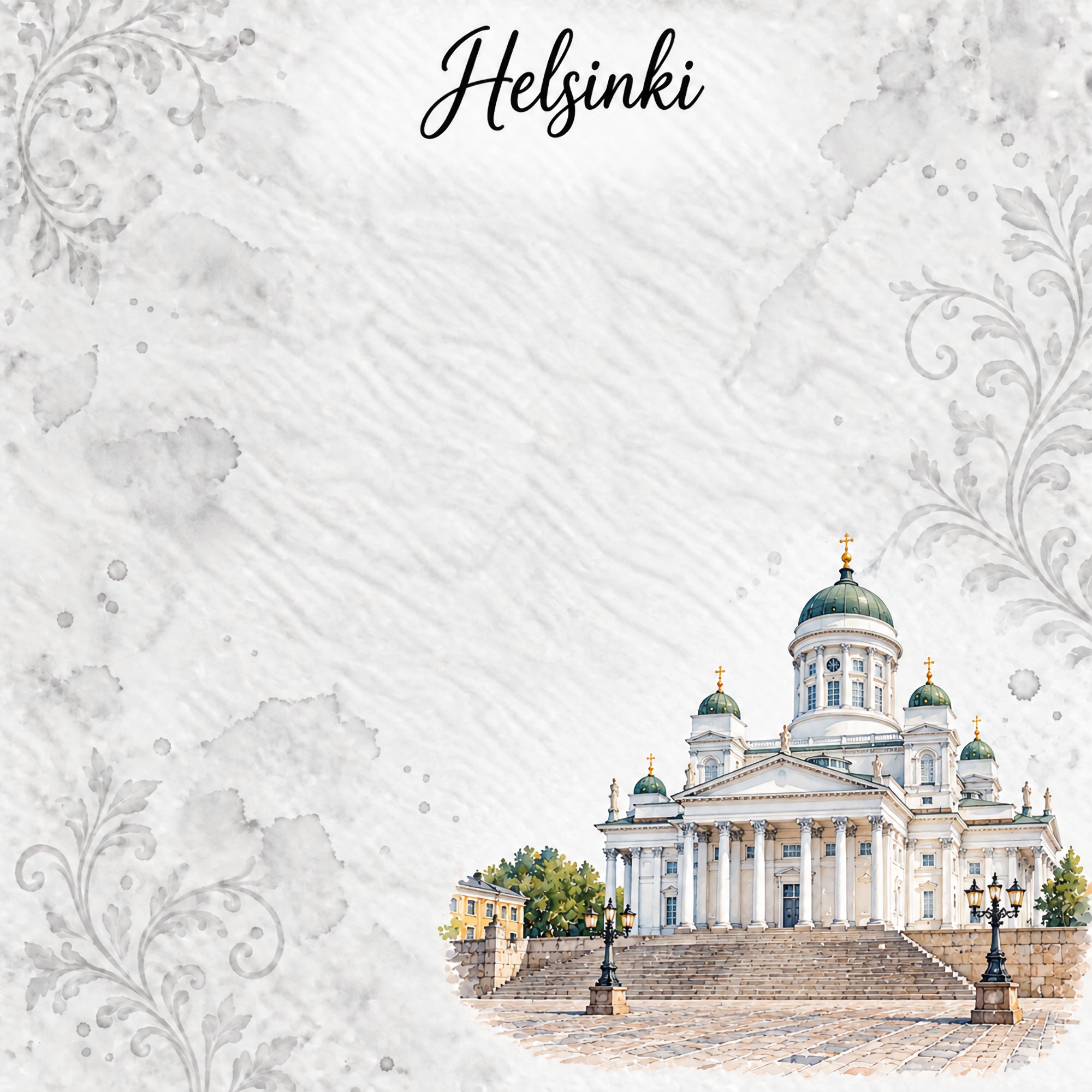 Around The World Collection Finland Helsinski 12 x 12 Double-Sided Scrapbook Paper by SSC Designs