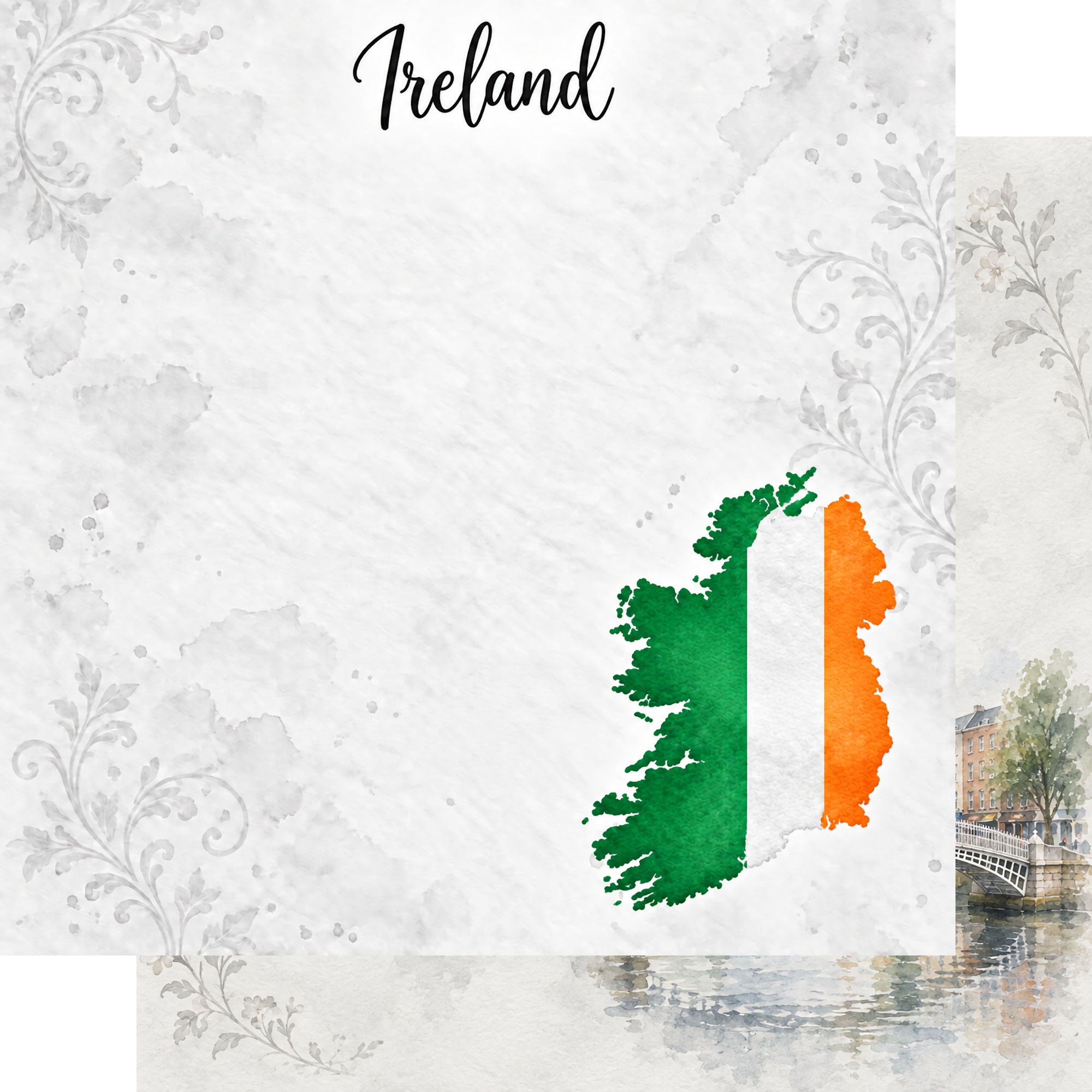 Around The World Collection Ireland Dublin 12 x 12 Double-Sided Scrapbook Paper by SSC Designs