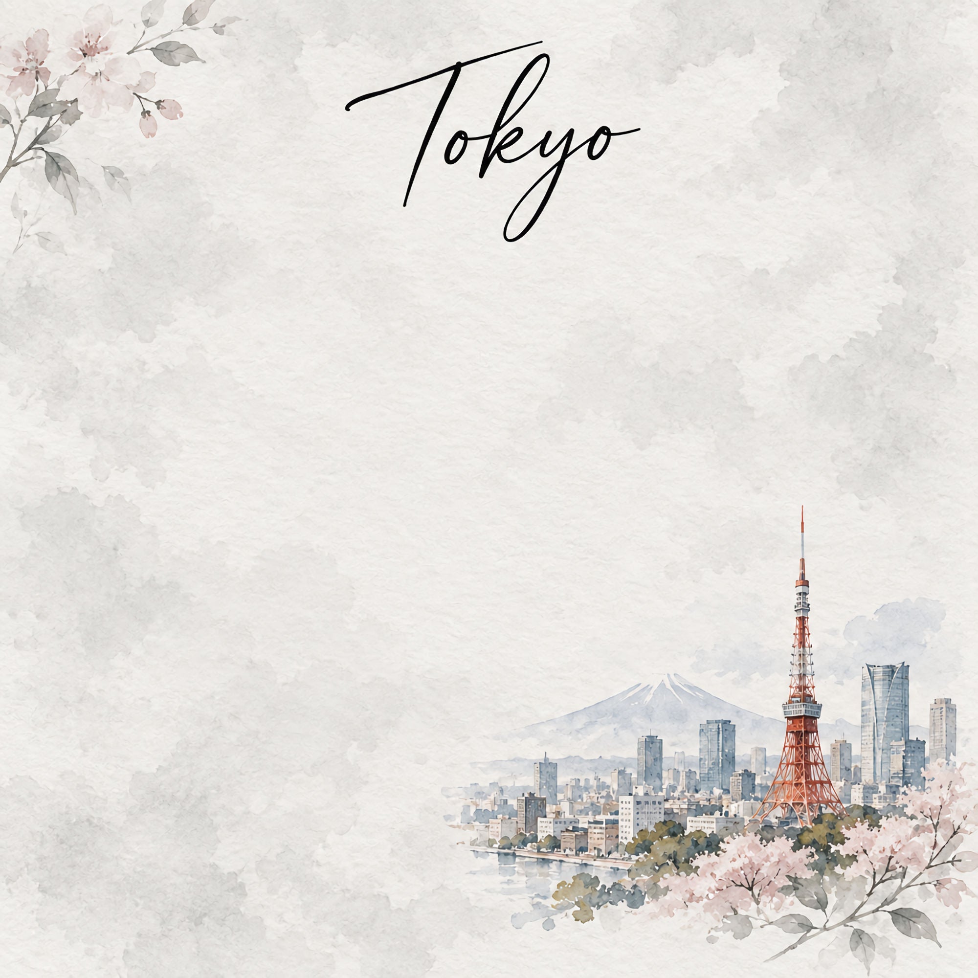 Around The World Collection Japan Tokyo 12 x 12 Double-Sided Scrapbook Paper by SSC Designs
