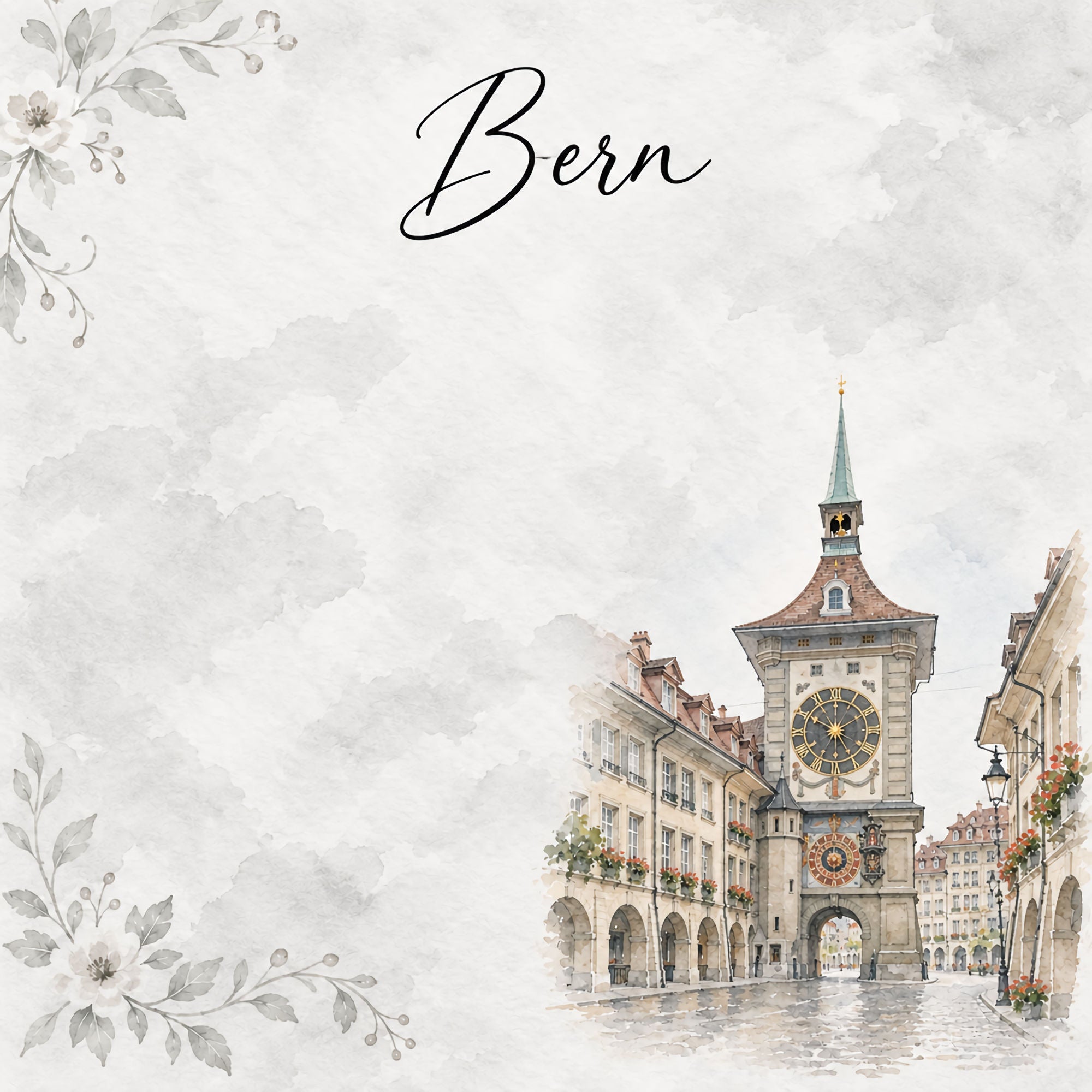 Around The World Collection Switzerland Bern 12 x 12 Double-Sided Scrapbook Paper by SSC Designs