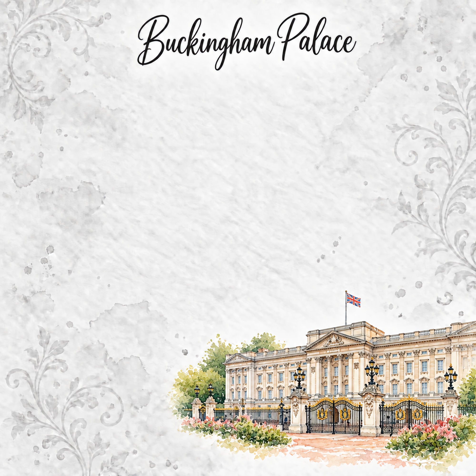 Around The World Collection United Kingdon Buckingham Palace 12 x 12 Double-Sided Scrapbook Paper by SSC Designs