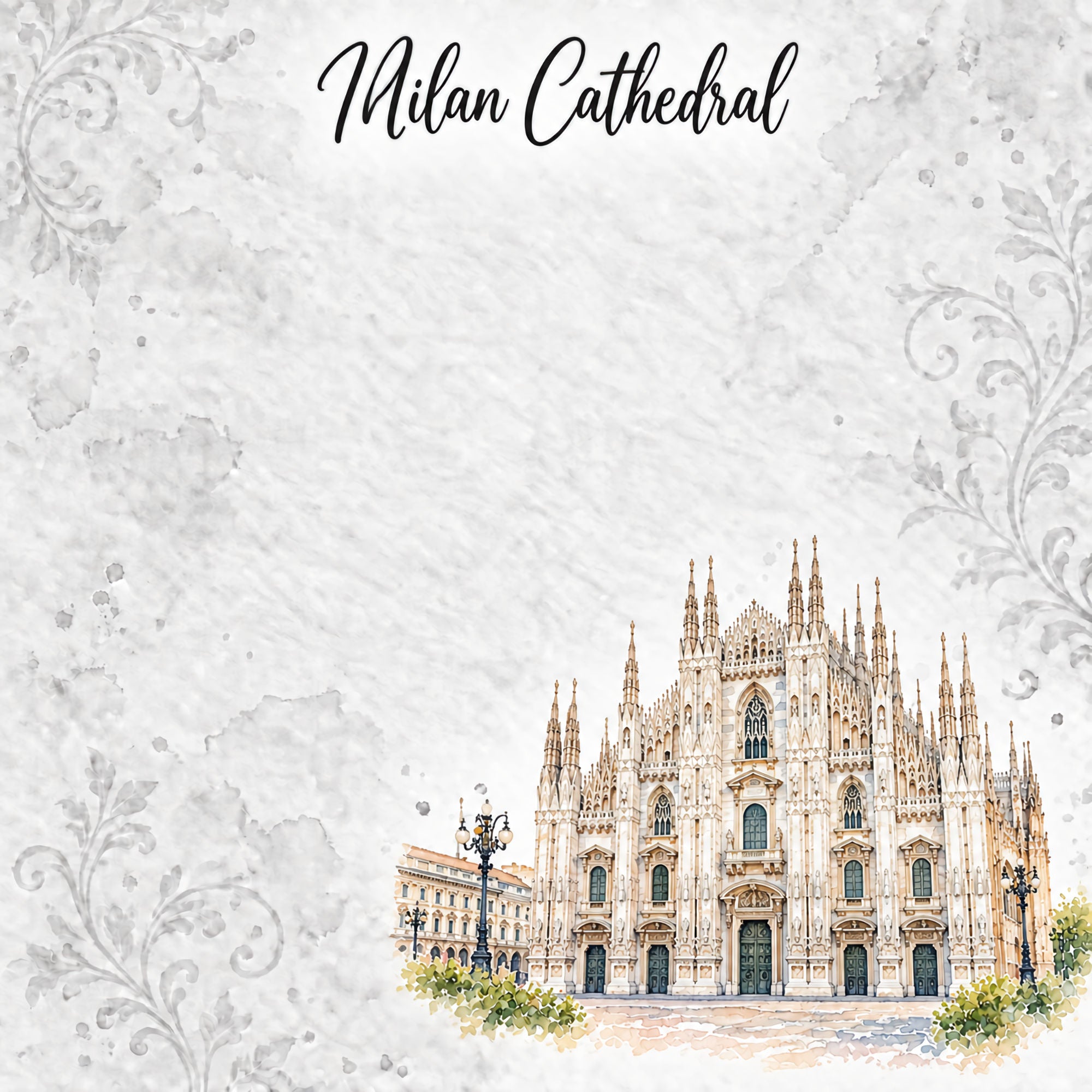 Around The World Collection Italy Milan Cathedral 12 x 12 Double-Sided Scrapbook Paper by SSC Designs