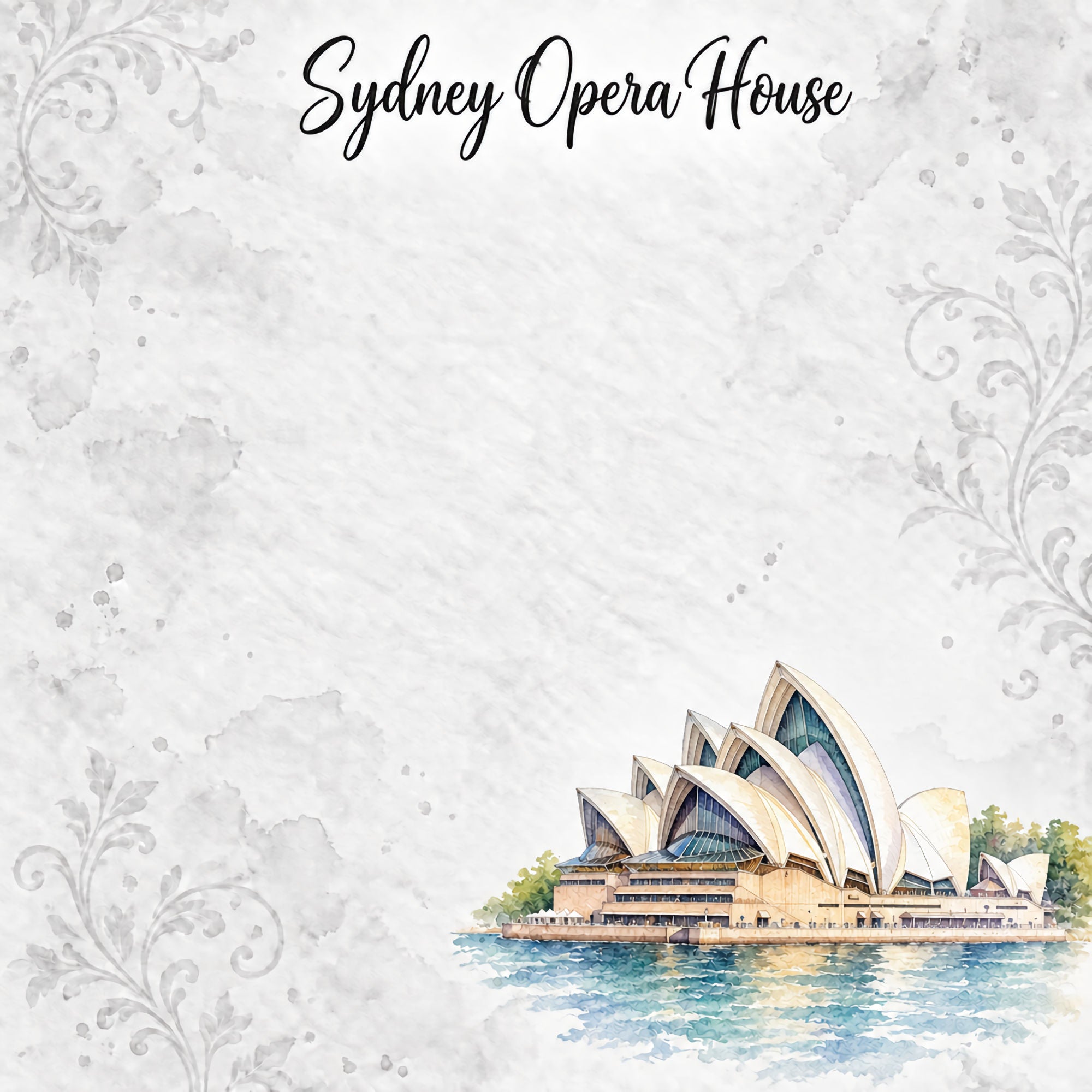 Around The World Collection Australia Sydney Opera House 12 x 12 Double-Sided Scrapbook Paper by SSC Designs