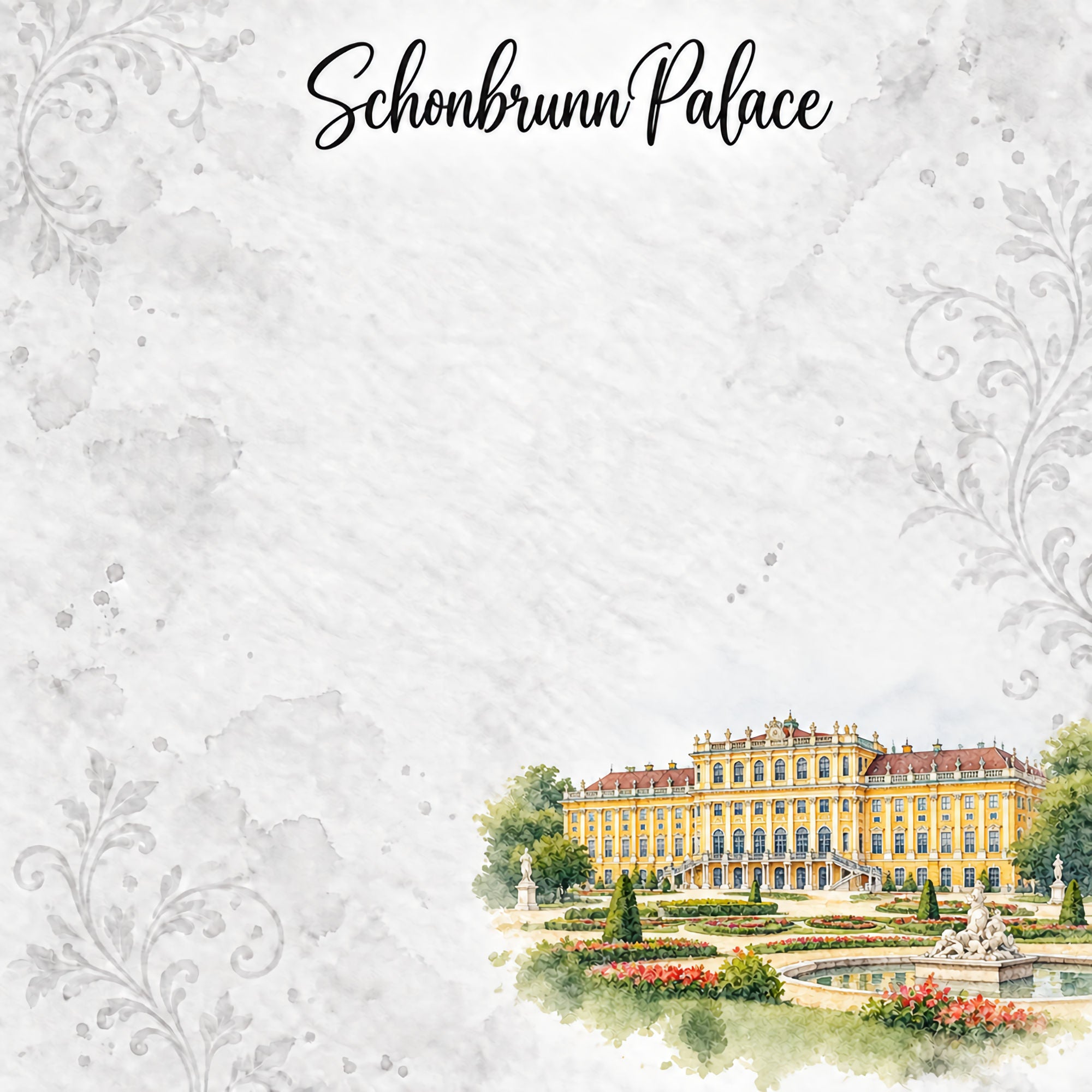 Around The World Collection Austria Schonbrunn Palace 12 x 12 Double-Sided Scrapbook Paper by SSC Designs
