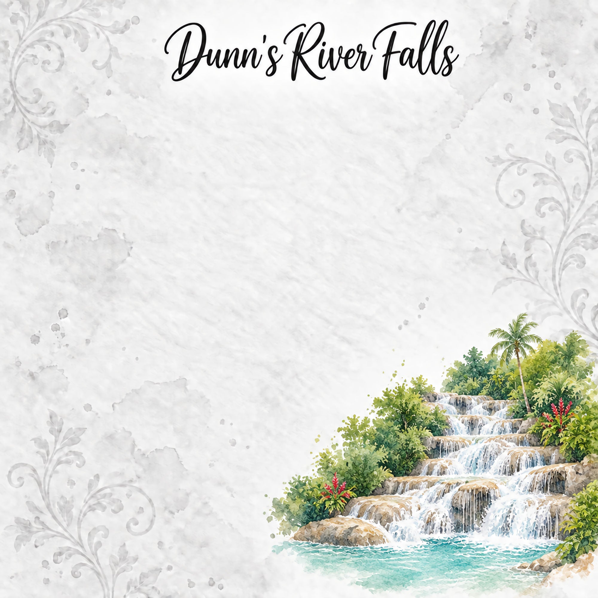 Around The World Collection Jamaica Dunn's River Falls 12 x 12 Double-Sided Scrapbook Paper by SSC Designs