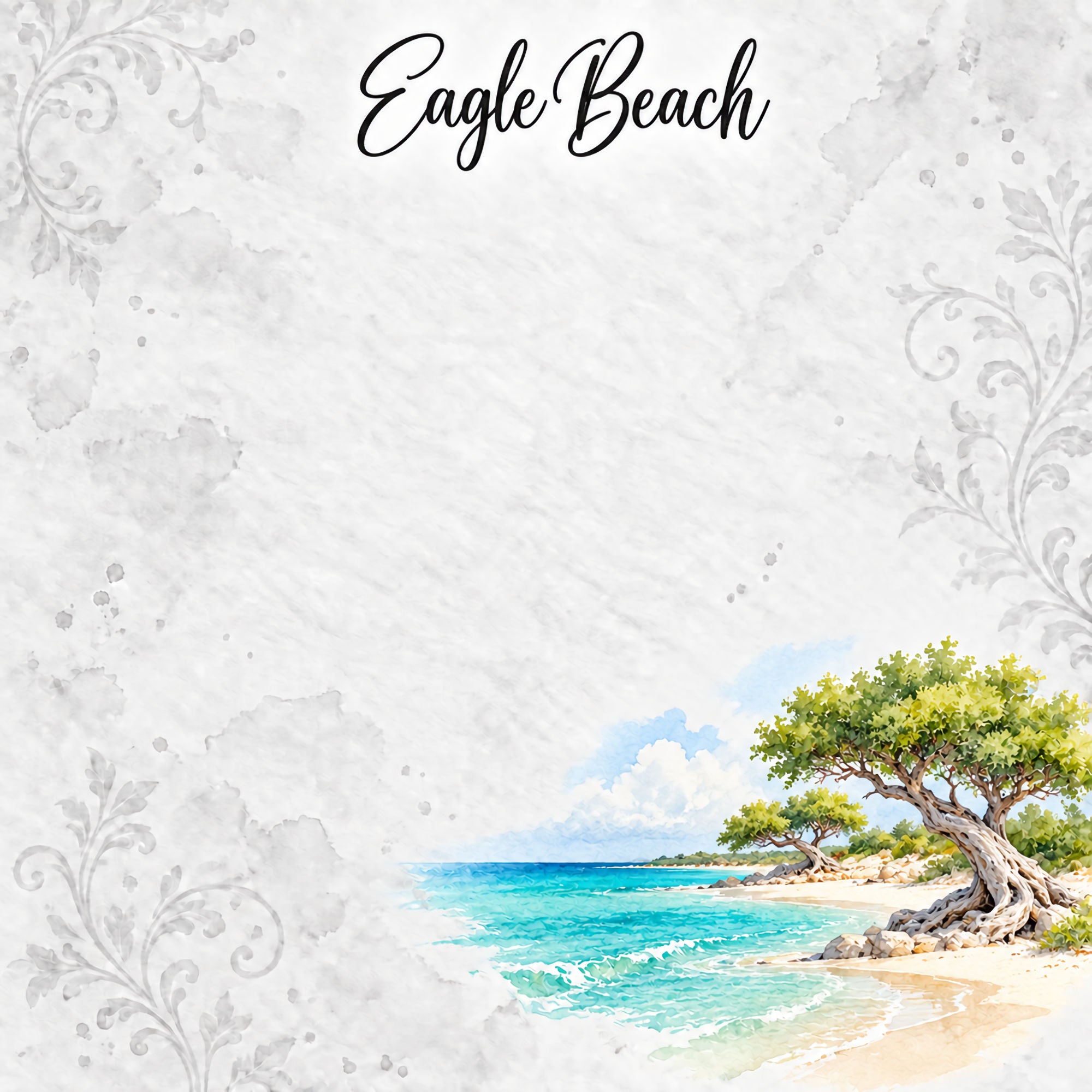 Around The World Collection Aruba Eagle Beach 12 x 12 Double-Sided Scrapbook Paper by SSC Designs