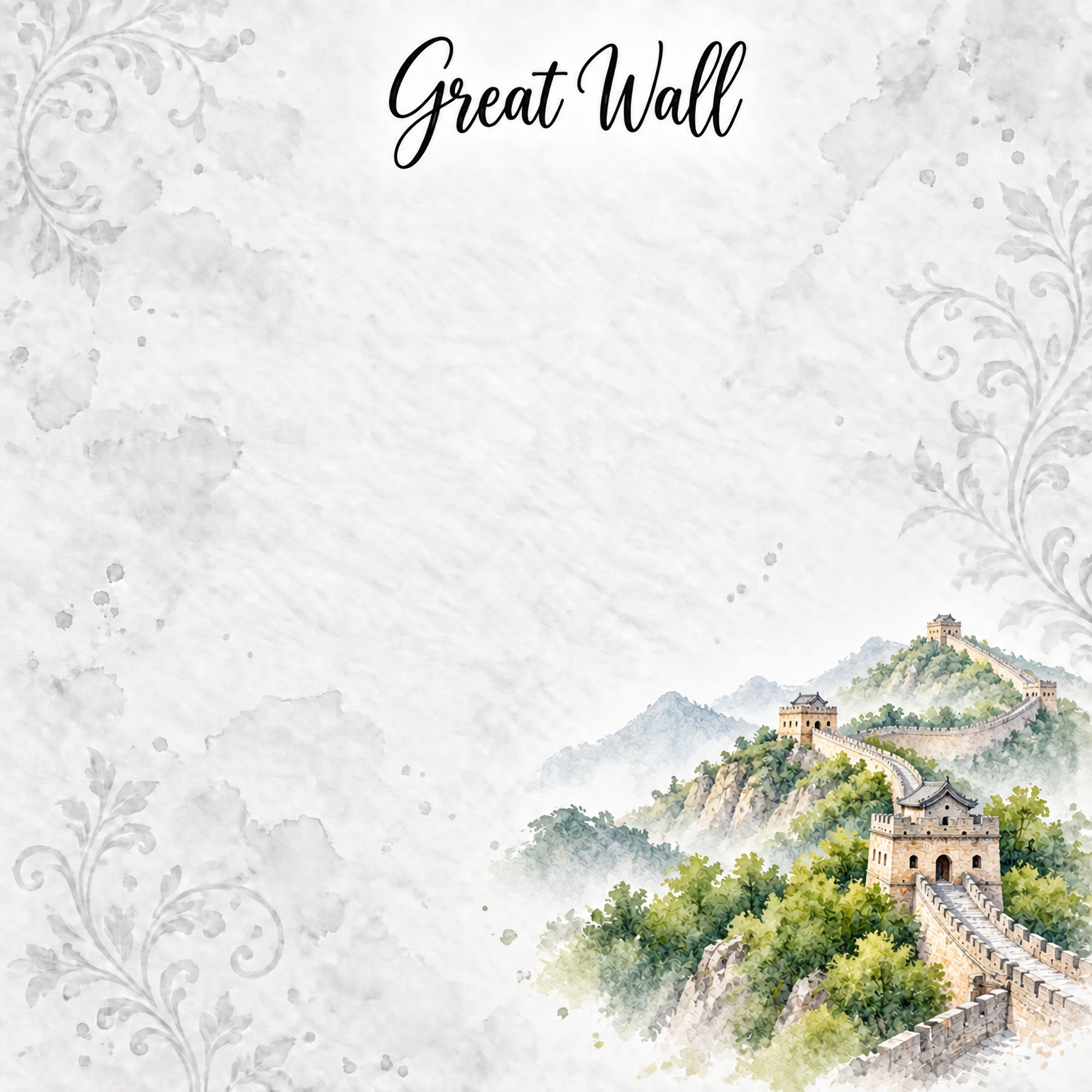 Around The World Collection China Great Wall 12 x 12 Double-Sided Scrapbook Paper by SSC Designs