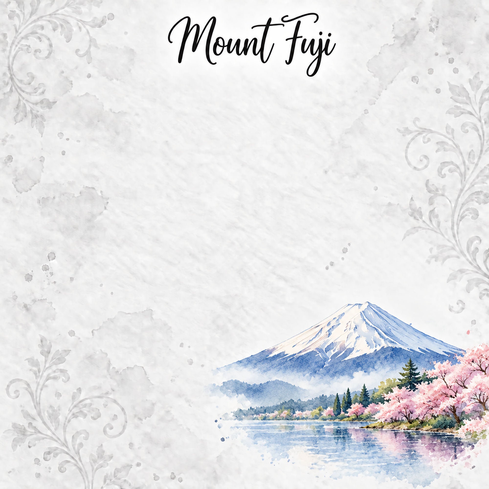 Around The World Collection Japan Mount Fuji 12 x 12 Double-Sided Scrapbook Paper by SSC Designs