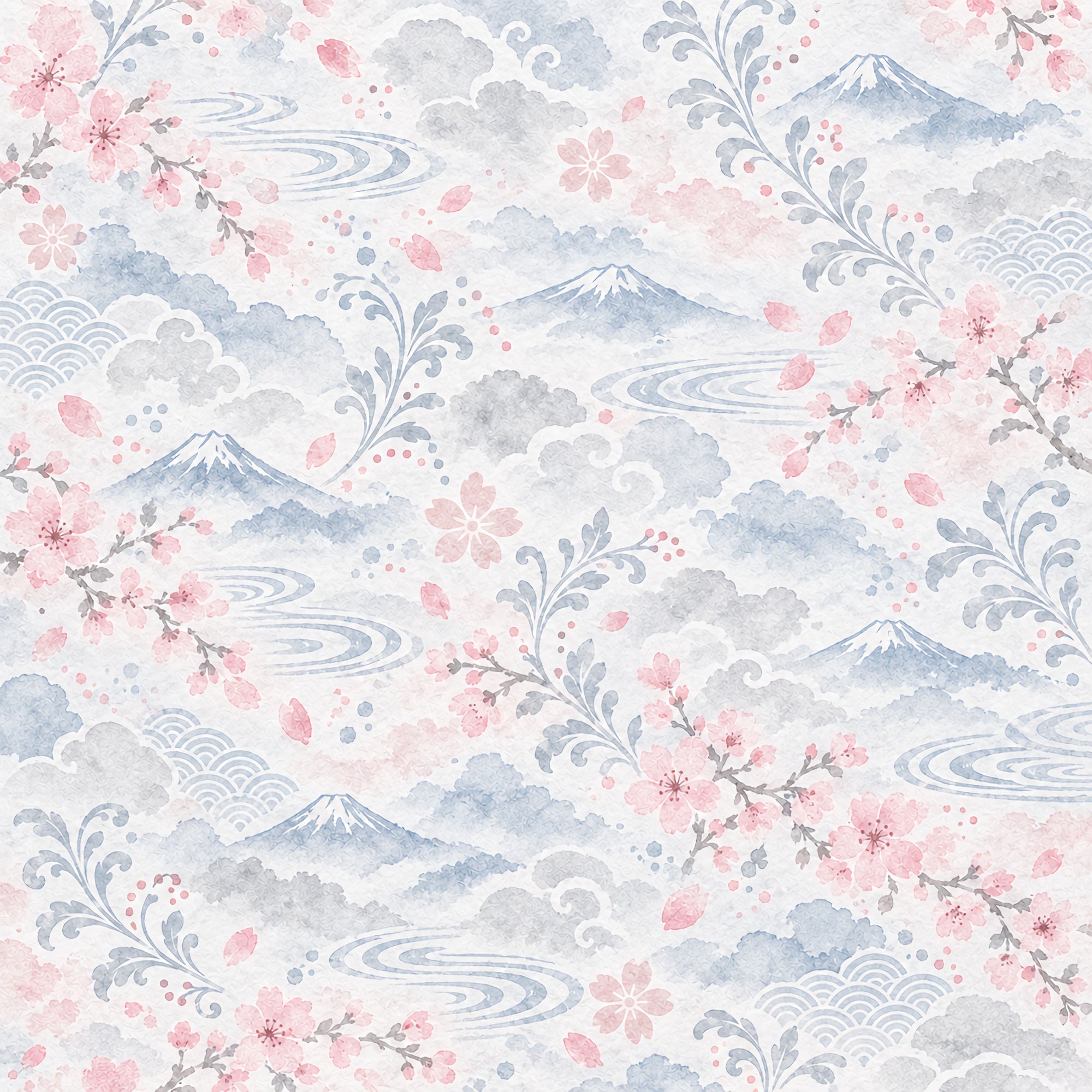 Around The World Collection Japan Mount Fuji 12 x 12 Double-Sided Scrapbook Paper by SSC Designs
