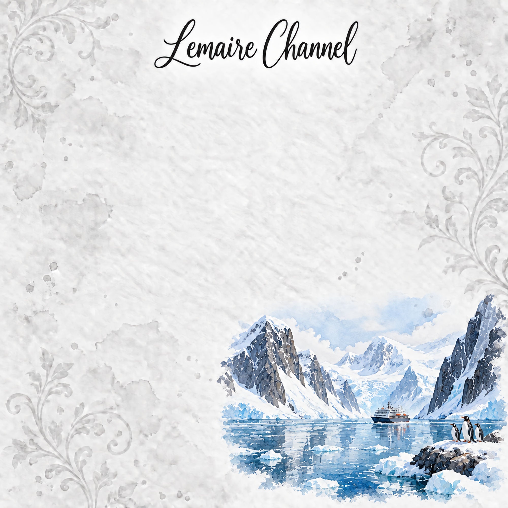 Around The World Collection Antarctica Lemaire Channel 12 x 12 Double-Sided Scrapbook Paper by SSC Designs