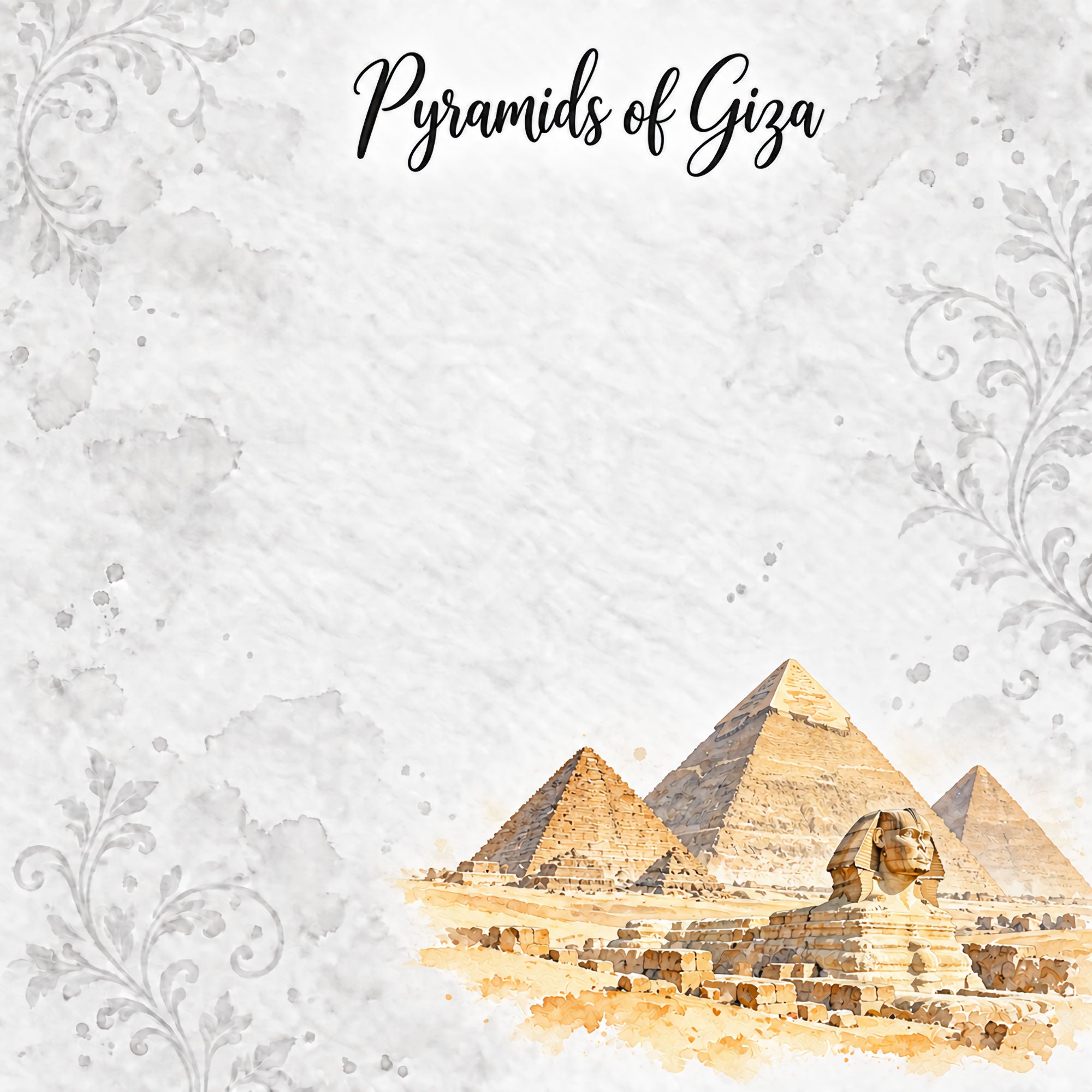 Around The World Collection Egypt Pyramids of Giza 12 x 12 Double-Sided Scrapbook Paper by SSC Designs