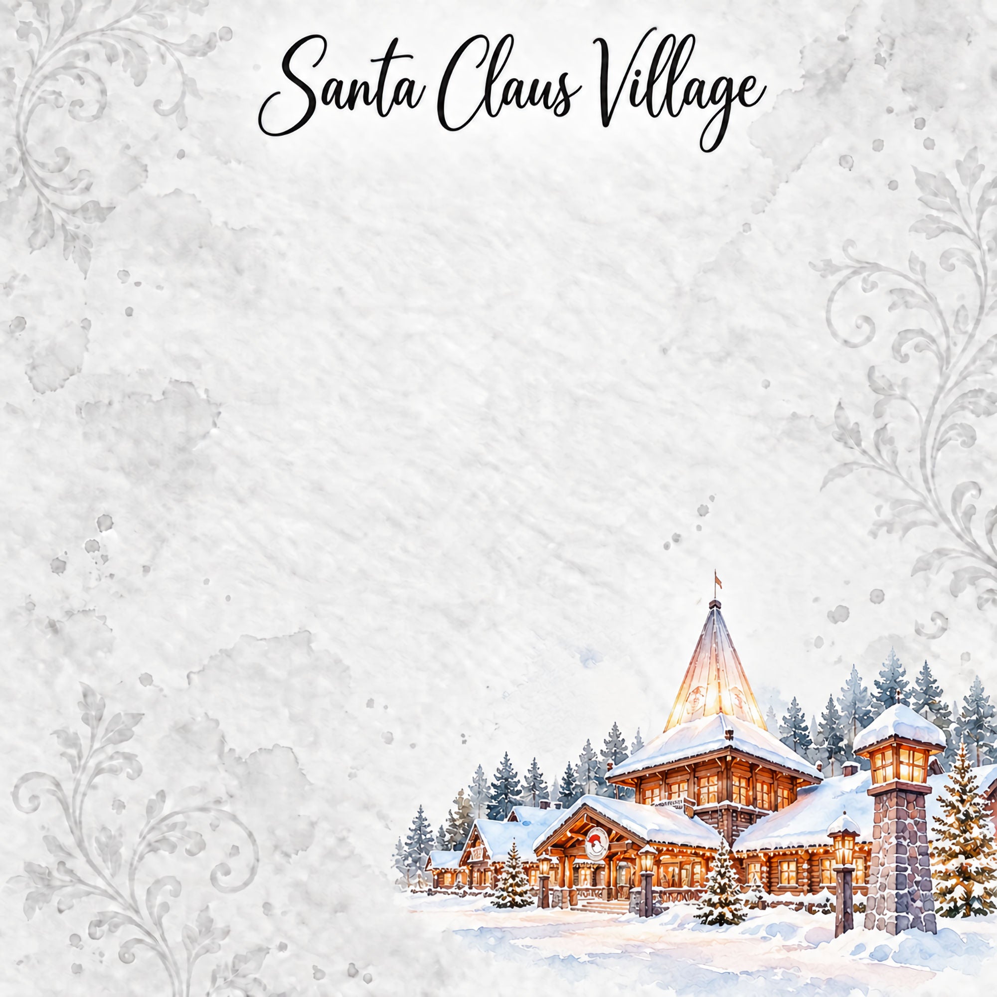 Around The World Collection Finland Santa Claus Village 12 x 12 Double-Sided Scrapbook Paper by SSC Designs