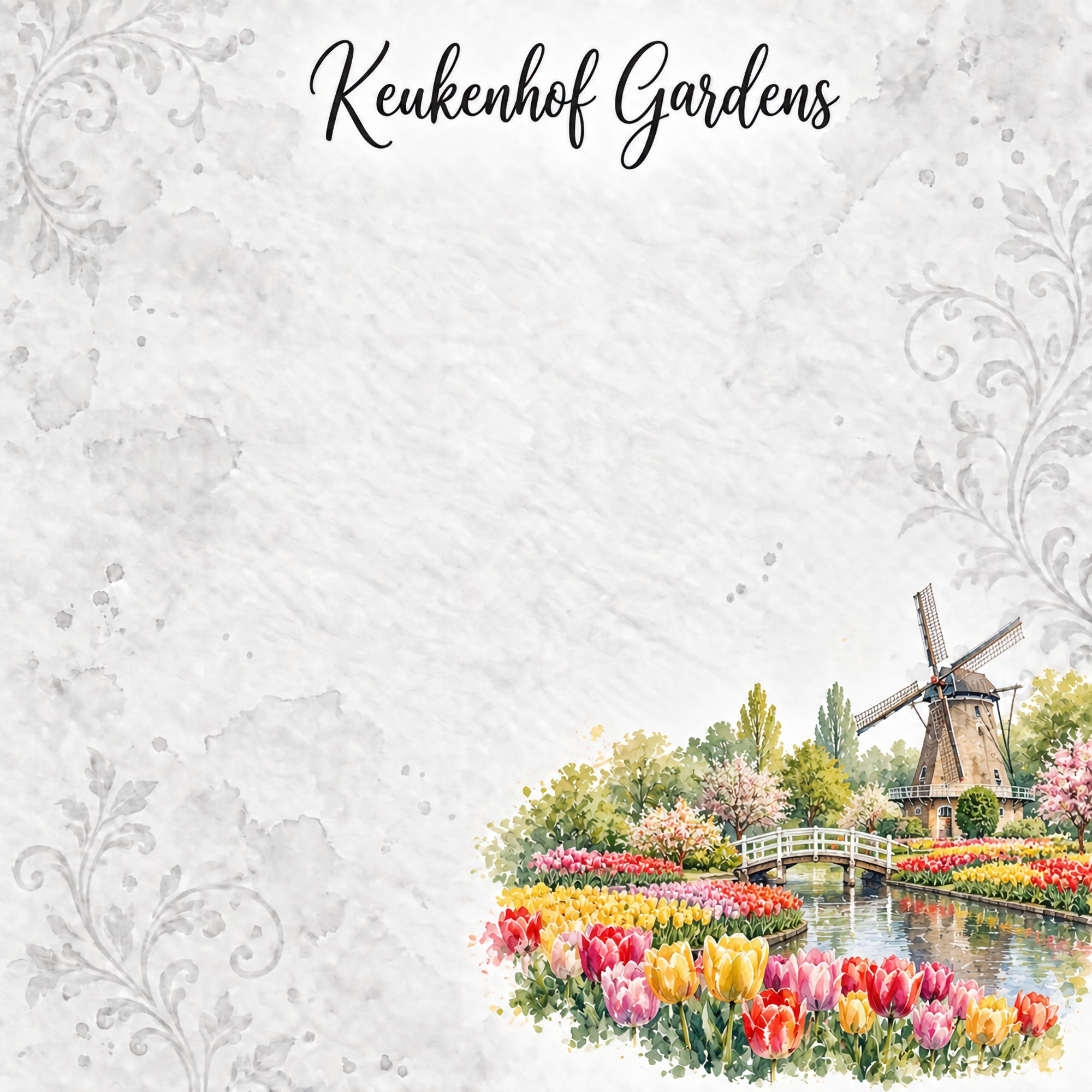 Around The World Collection Holland Keukenhof Gardens 12 x 12 Double-Sided Scrapbook Paper by SSC Designs