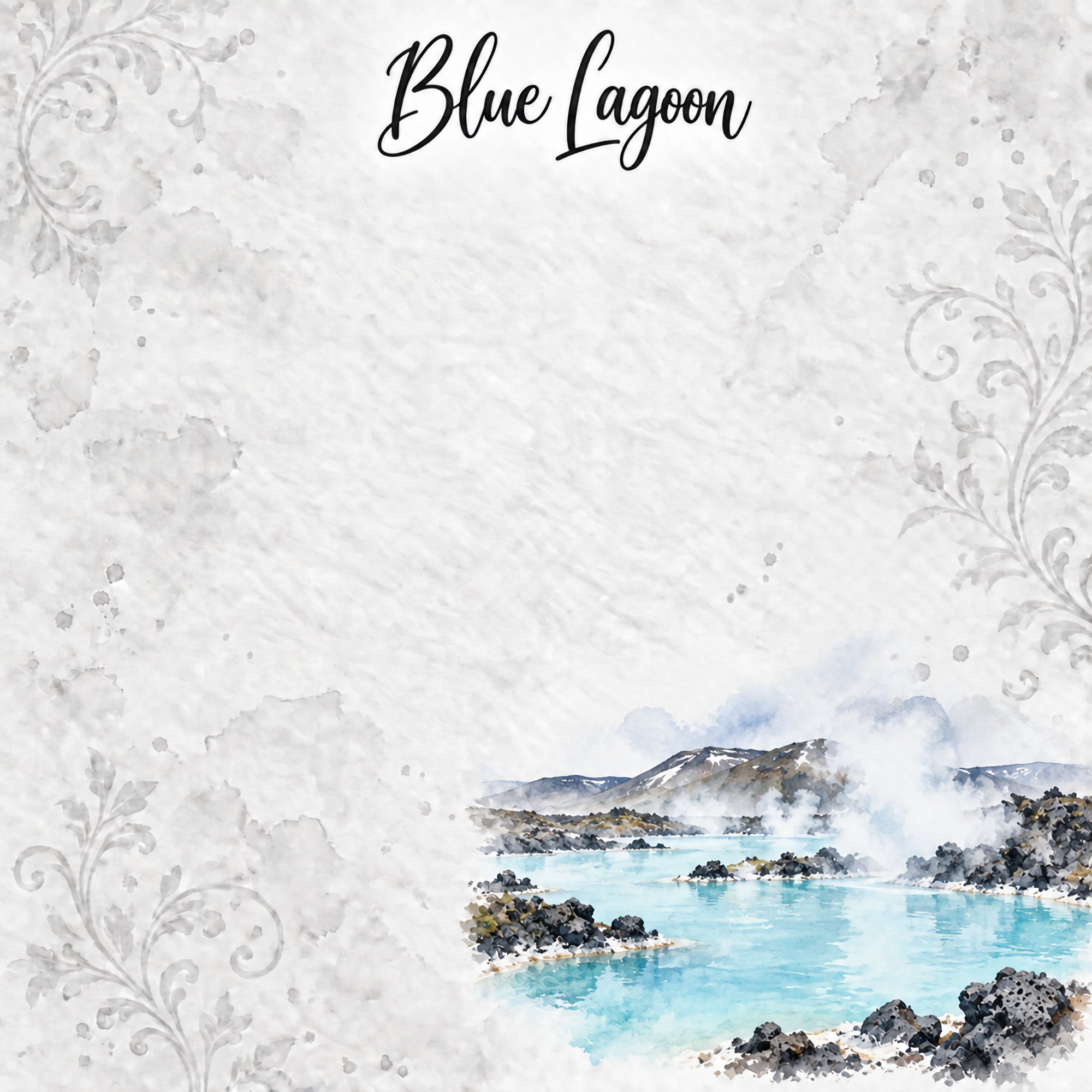 Around The World Collection Iceland Blue Lagoon 12 x 12 Double-Sided Scrapbook Paper by SSC Designs