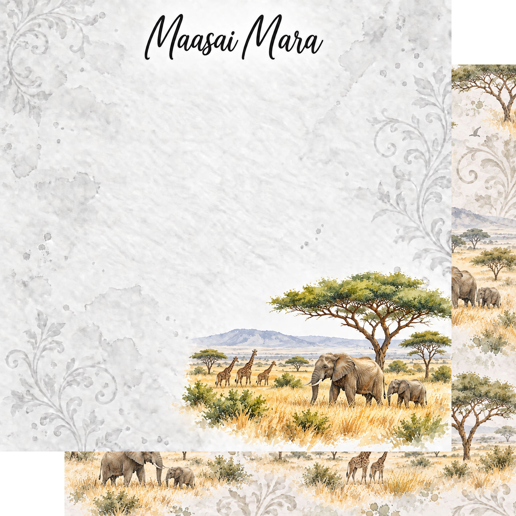 Around The World Collection Kenya Maasai Mara 12 x 12 Double-Sided Scrapbook Paper by SSC Designs