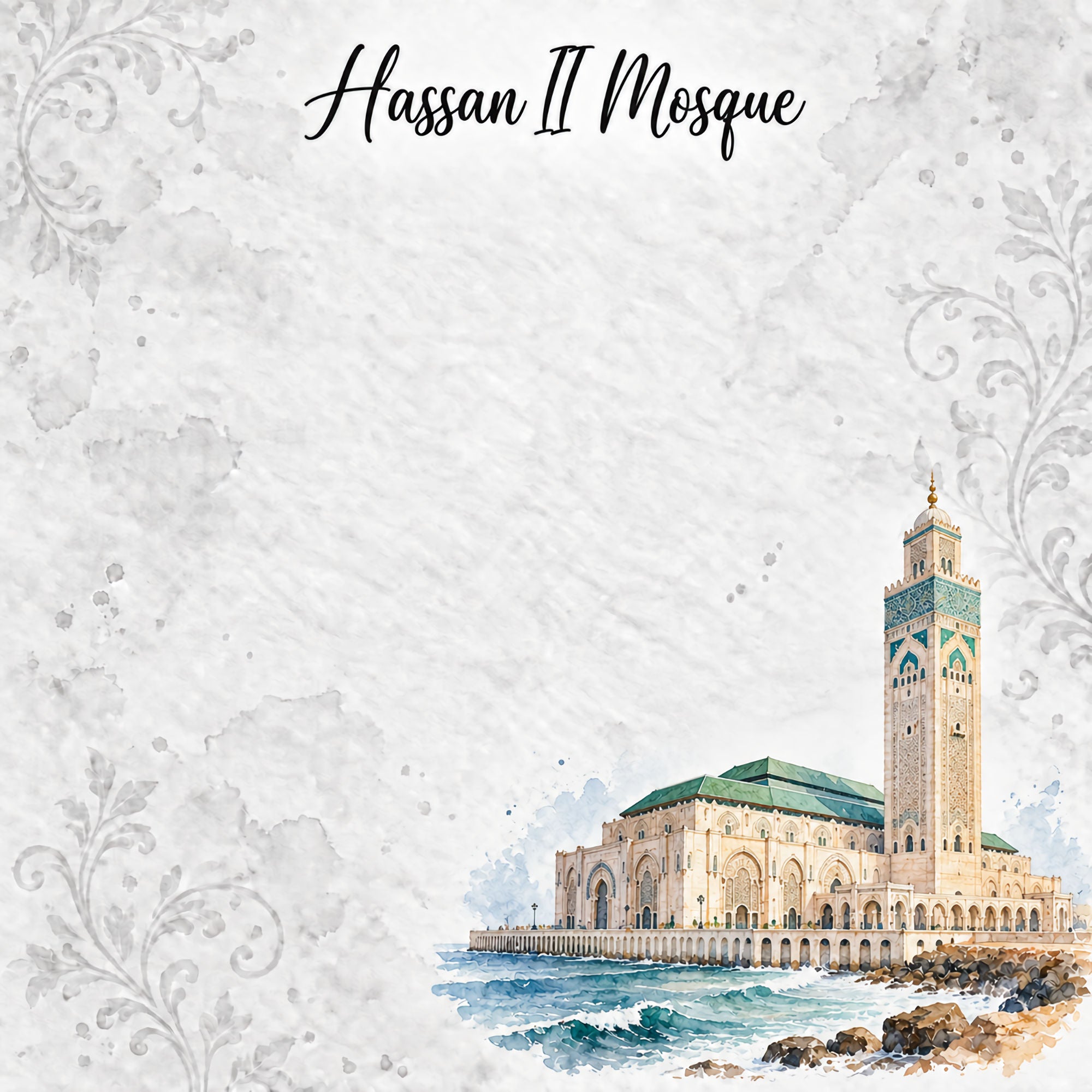 Around The World Collection Morocco Hassan II Mosque 12 x 12 Double-Sided Scrapbook Paper by SSC Designs