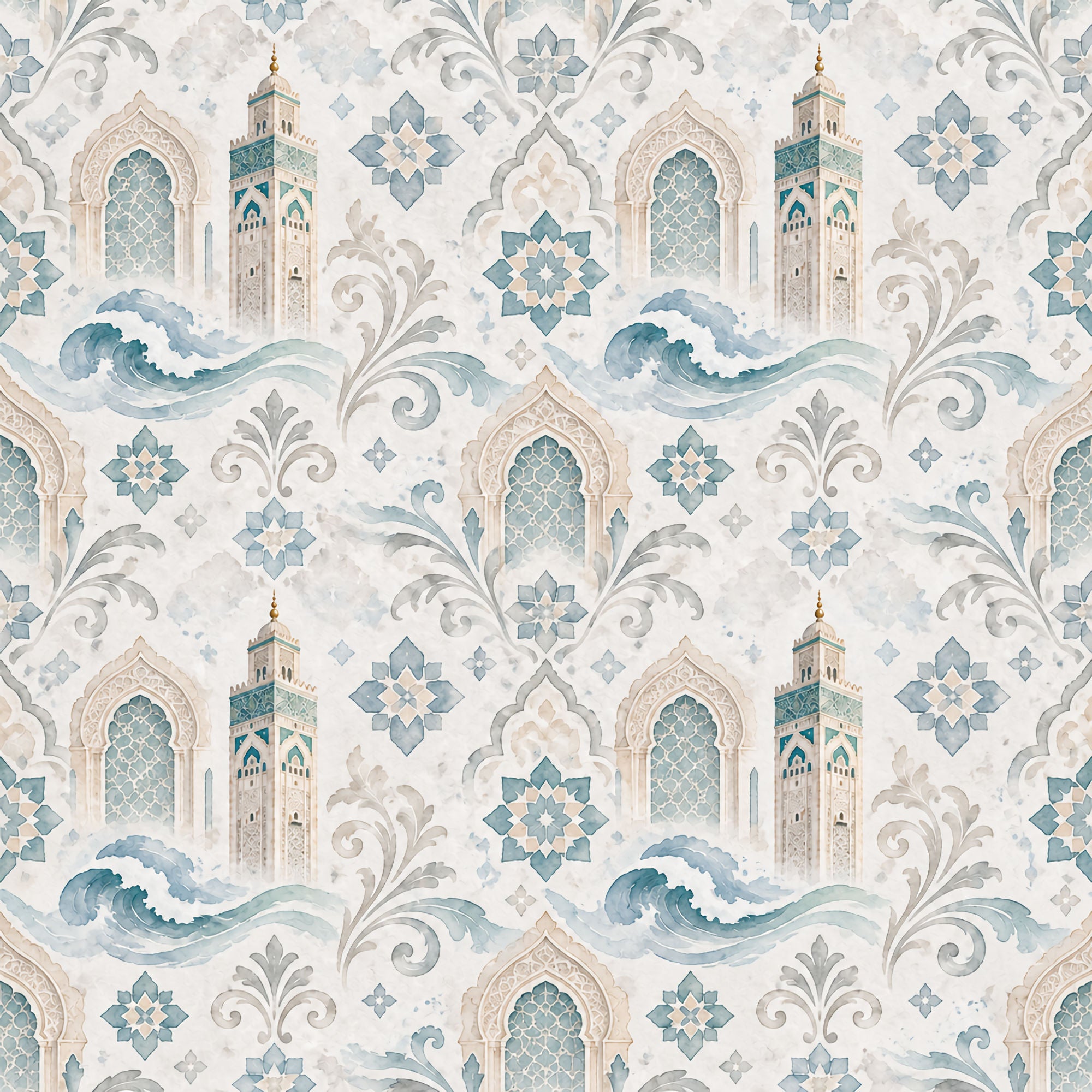 Around The World Collection Morocco Hassan II Mosque 12 x 12 Double-Sided Scrapbook Paper by SSC Designs