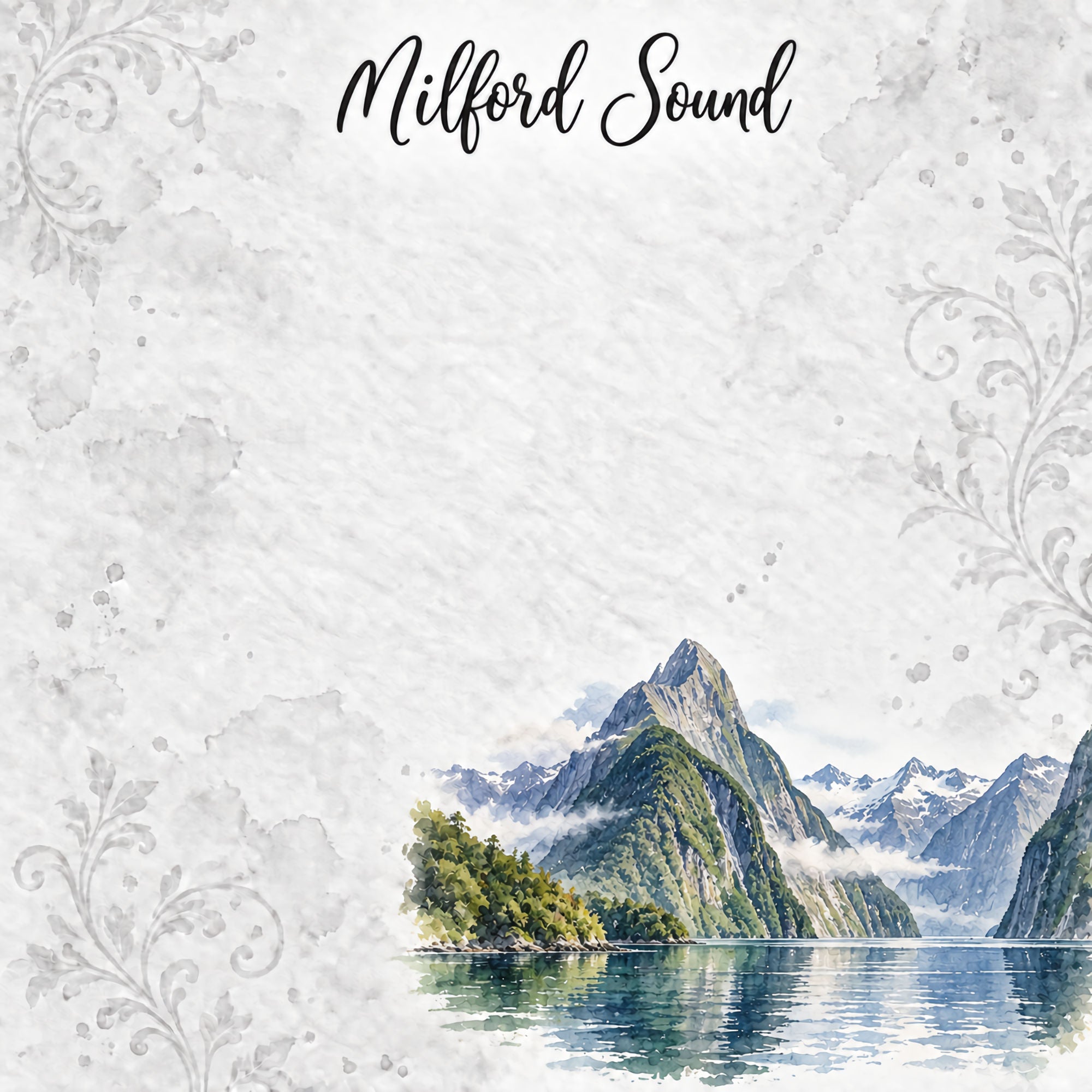 Around The World Collection New Zealand Milford Sound 12 x 12 Double-Sided Scrapbook Paper by SSC Designs