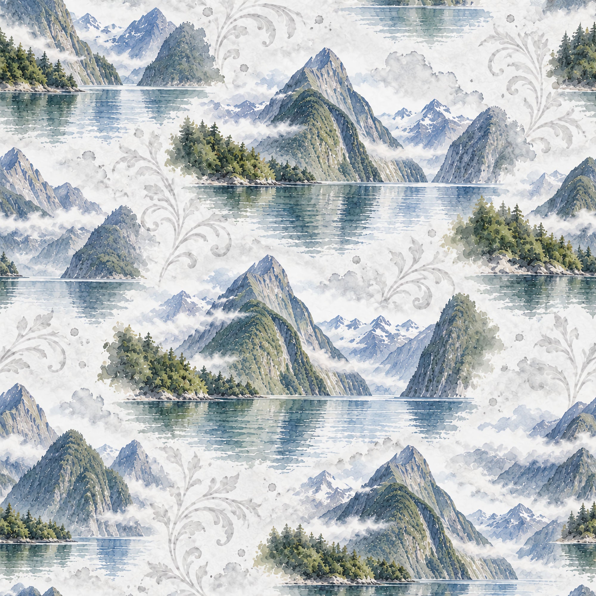 Around The World Collection New Zealand Milford Sound 12 x 12 Double-Sided Scrapbook Paper by SSC Designs