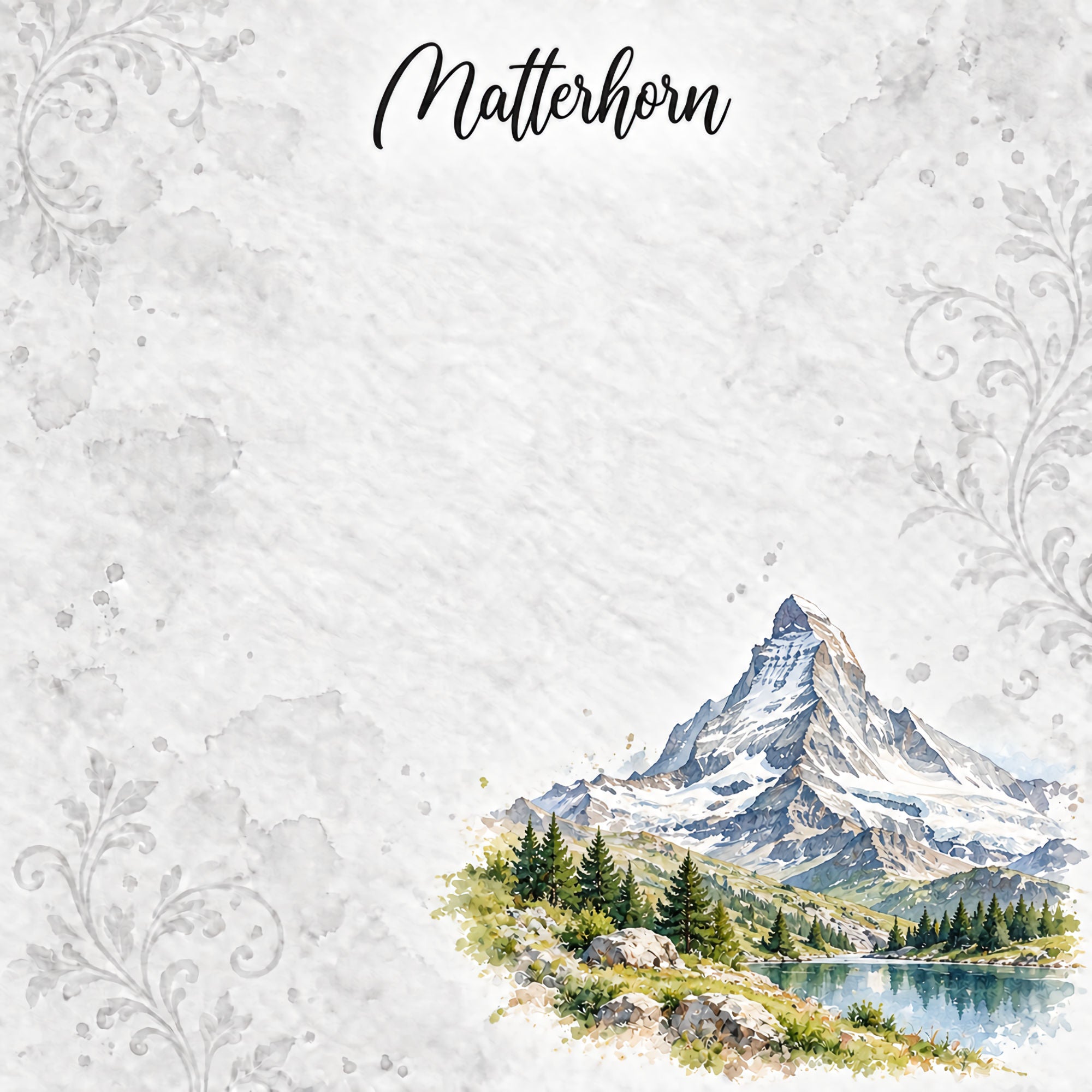 Around The World Collection Switzerland Matterhorn 12 x 12 Double-Sided Scrapbook Paper by SSC Designs