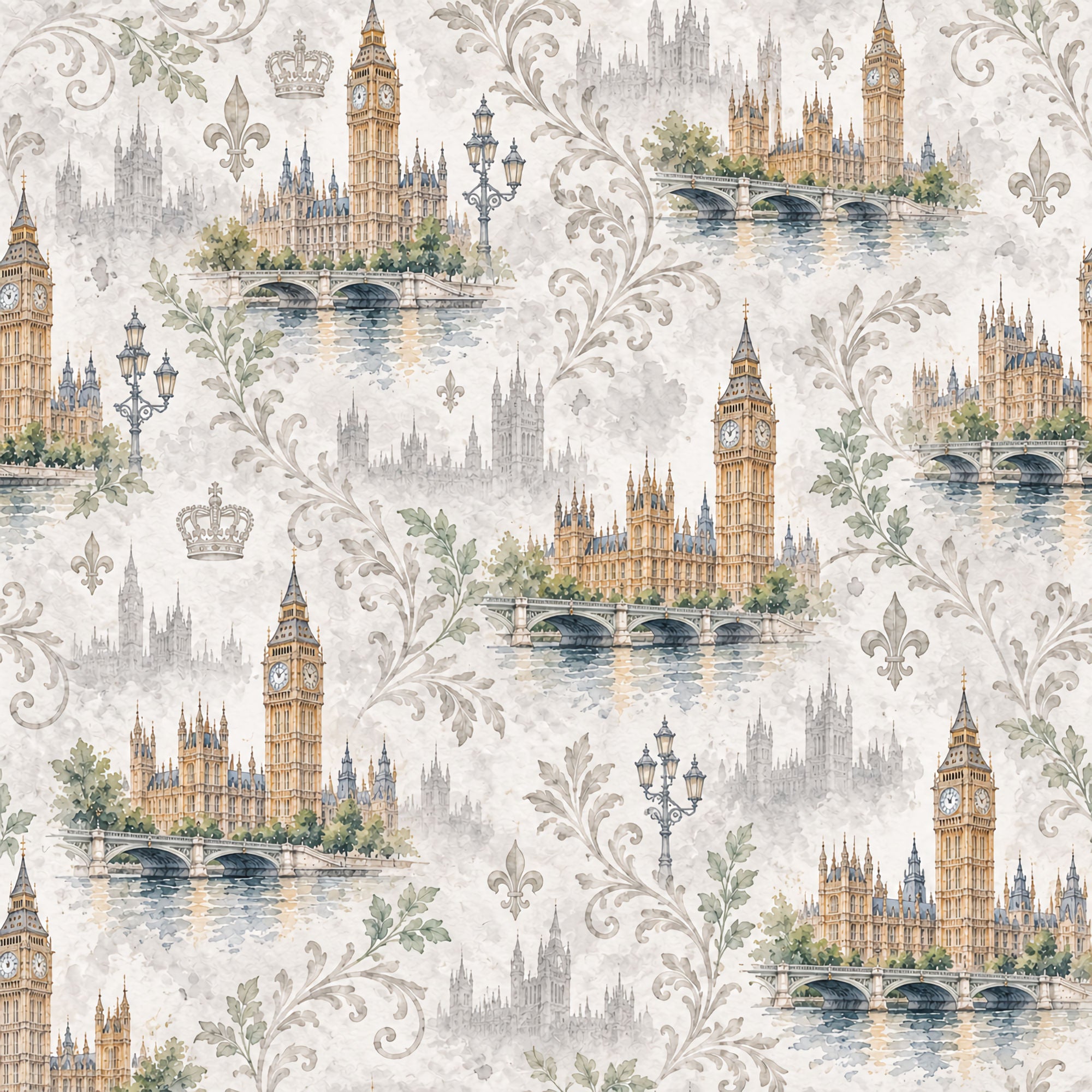 Around The World Collection United Kingdom Big Ben 12 x 12 Double-Sided Scrapbook Paper by SSC Designs
