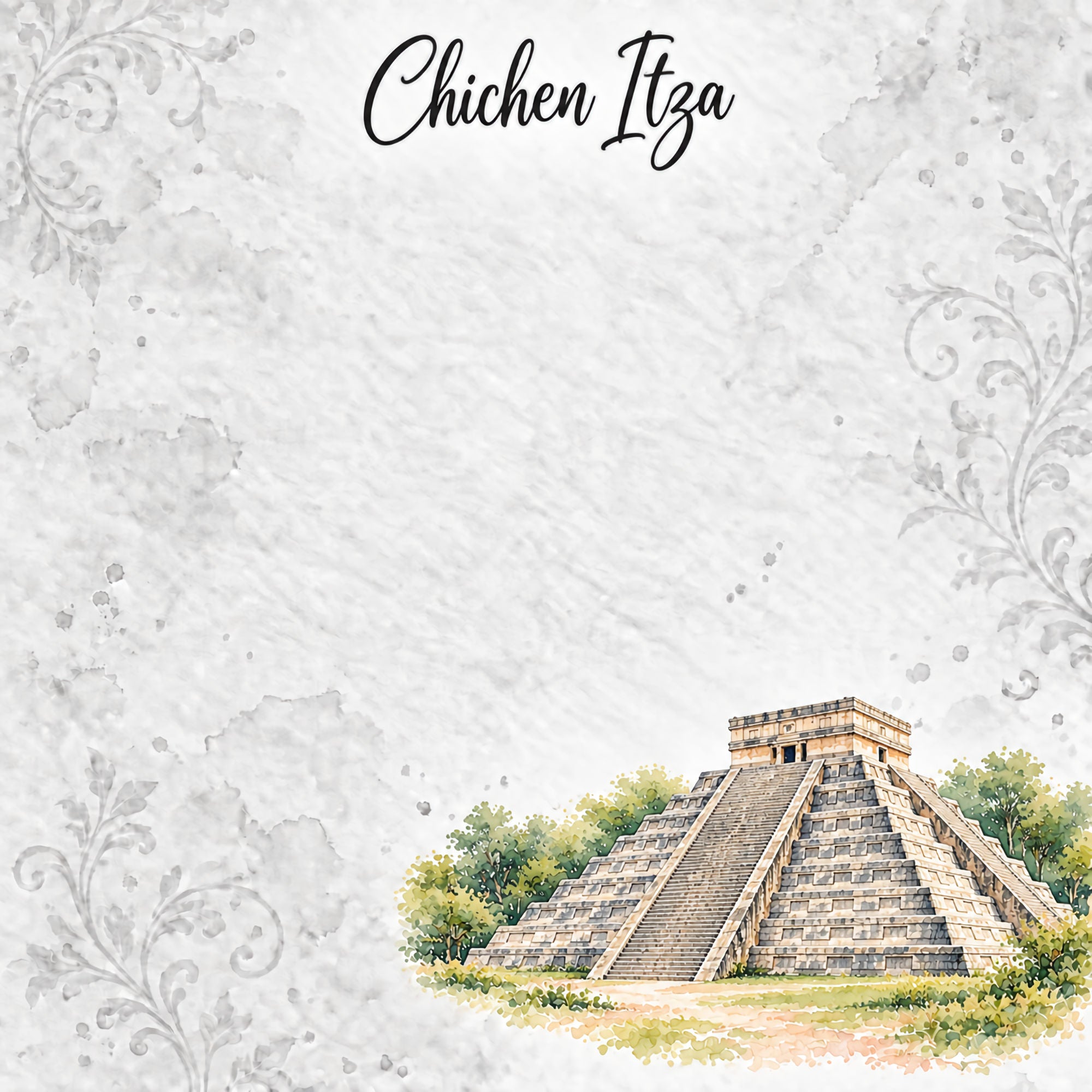 Around The World Collection Mexico Chichen Itza 12 x 12 Double-Sided Scrapbook Paper by SSC Designs