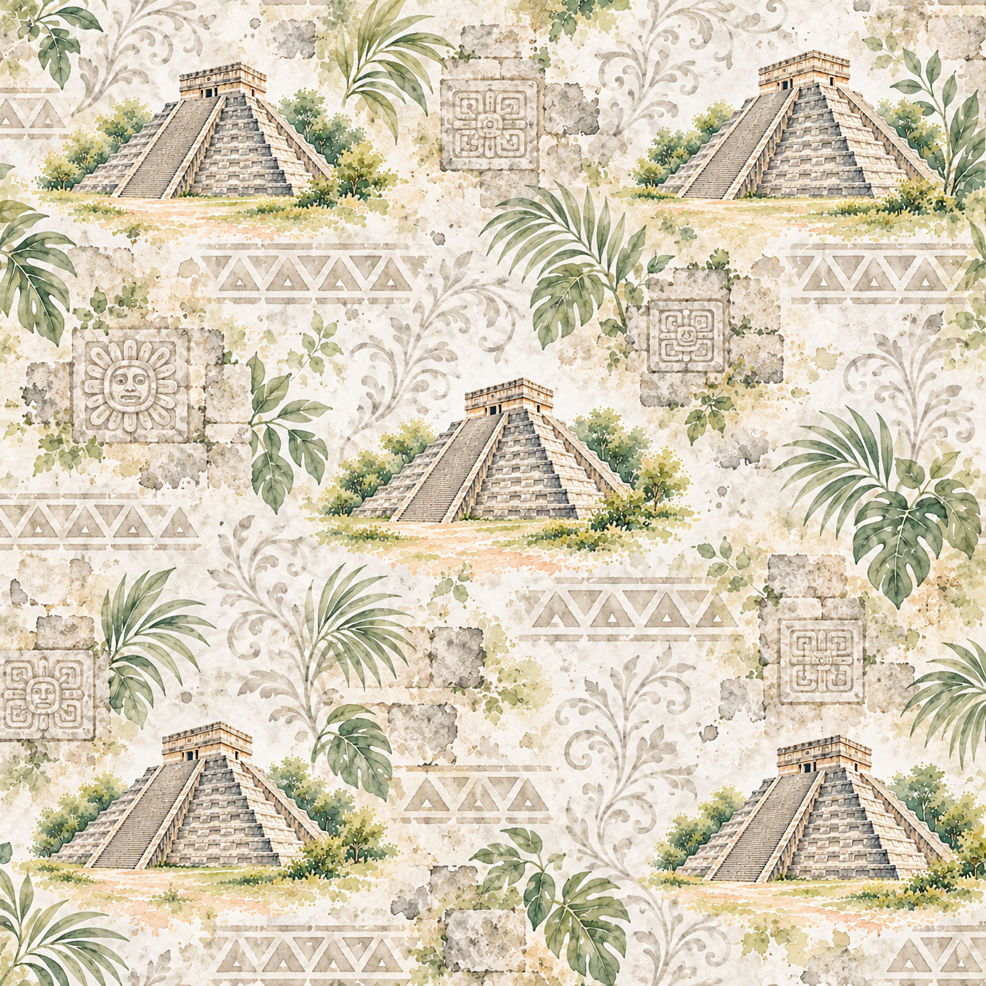 Around The World Collection Mexico Chichen Itza 12 x 12 Double-Sided Scrapbook Paper by SSC Designs