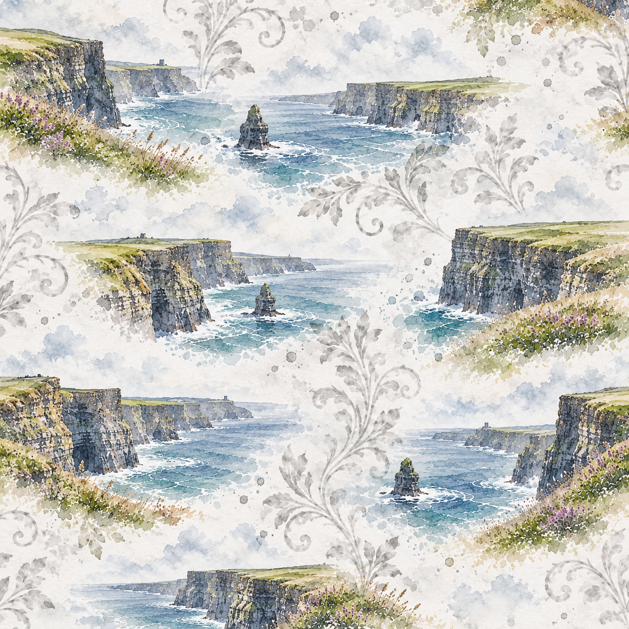 Around The World Collection Ireland Cliffs of Moher 12 x 12 Double-Sided Scrapbook Paper by SSC Designs