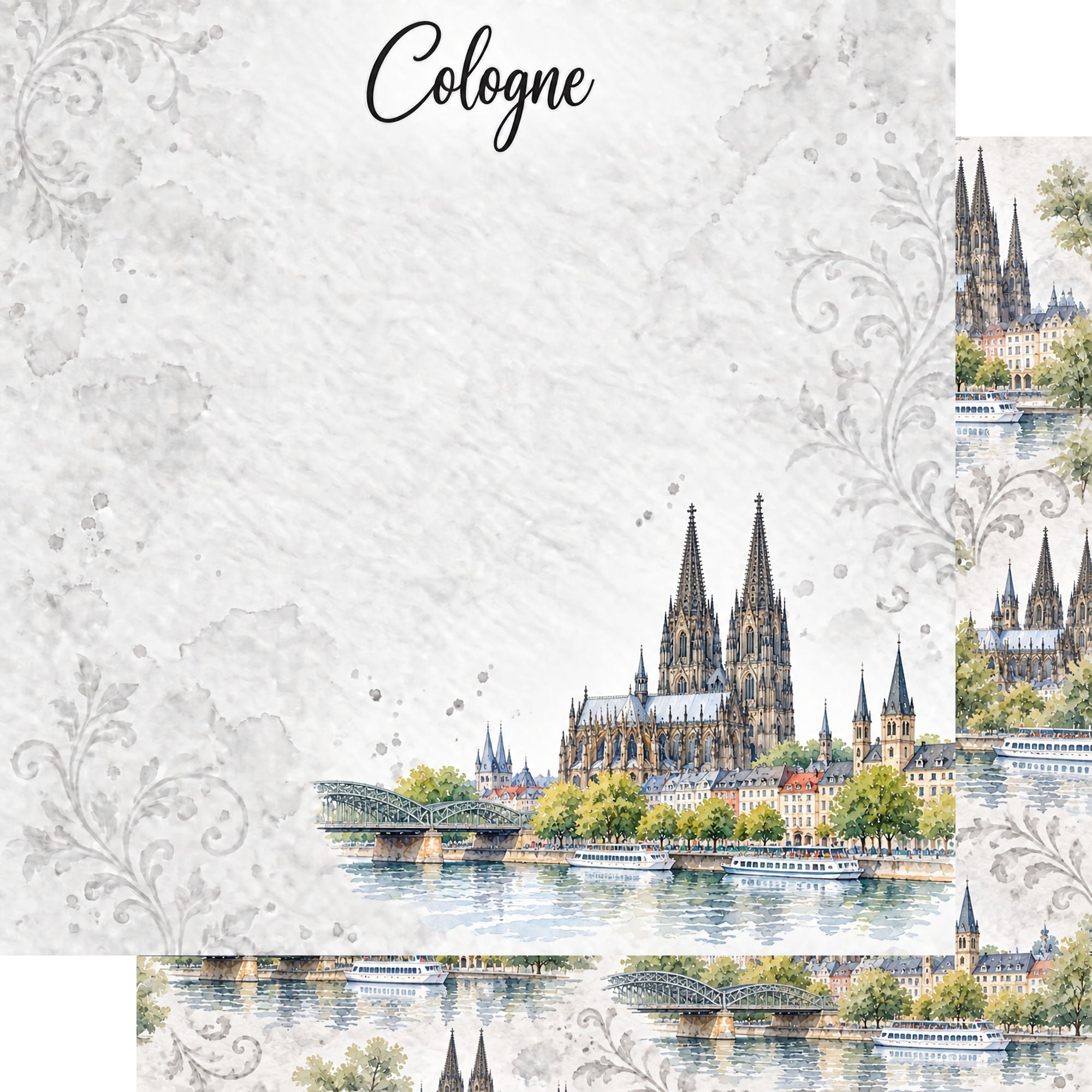 Around The World Collection Germany Cologne 12 x 12 Double-Sided Scrapbook Paper by SSC Designs