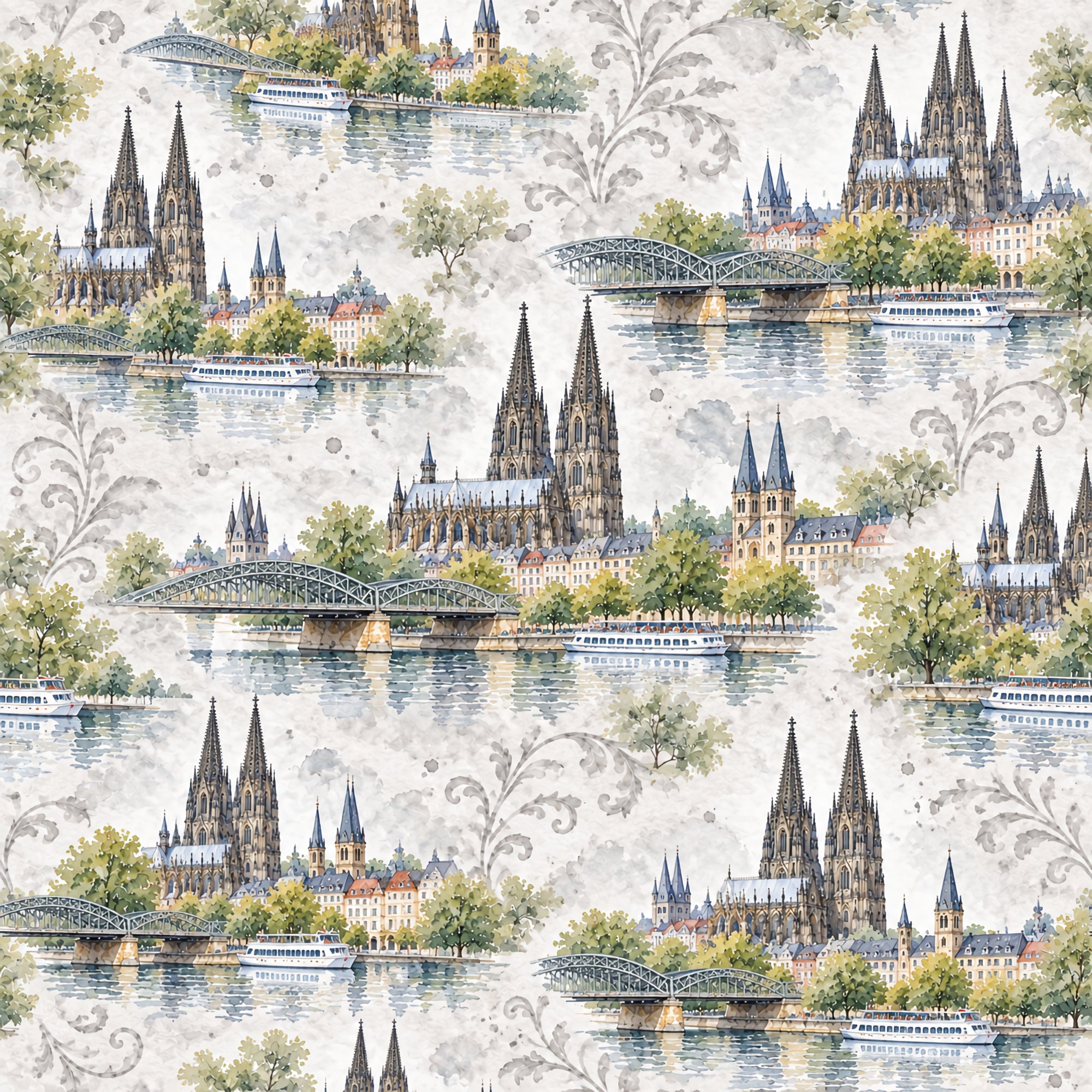 Around The World Collection Germany Cologne 12 x 12 Double-Sided Scrapbook Paper by SSC Designs