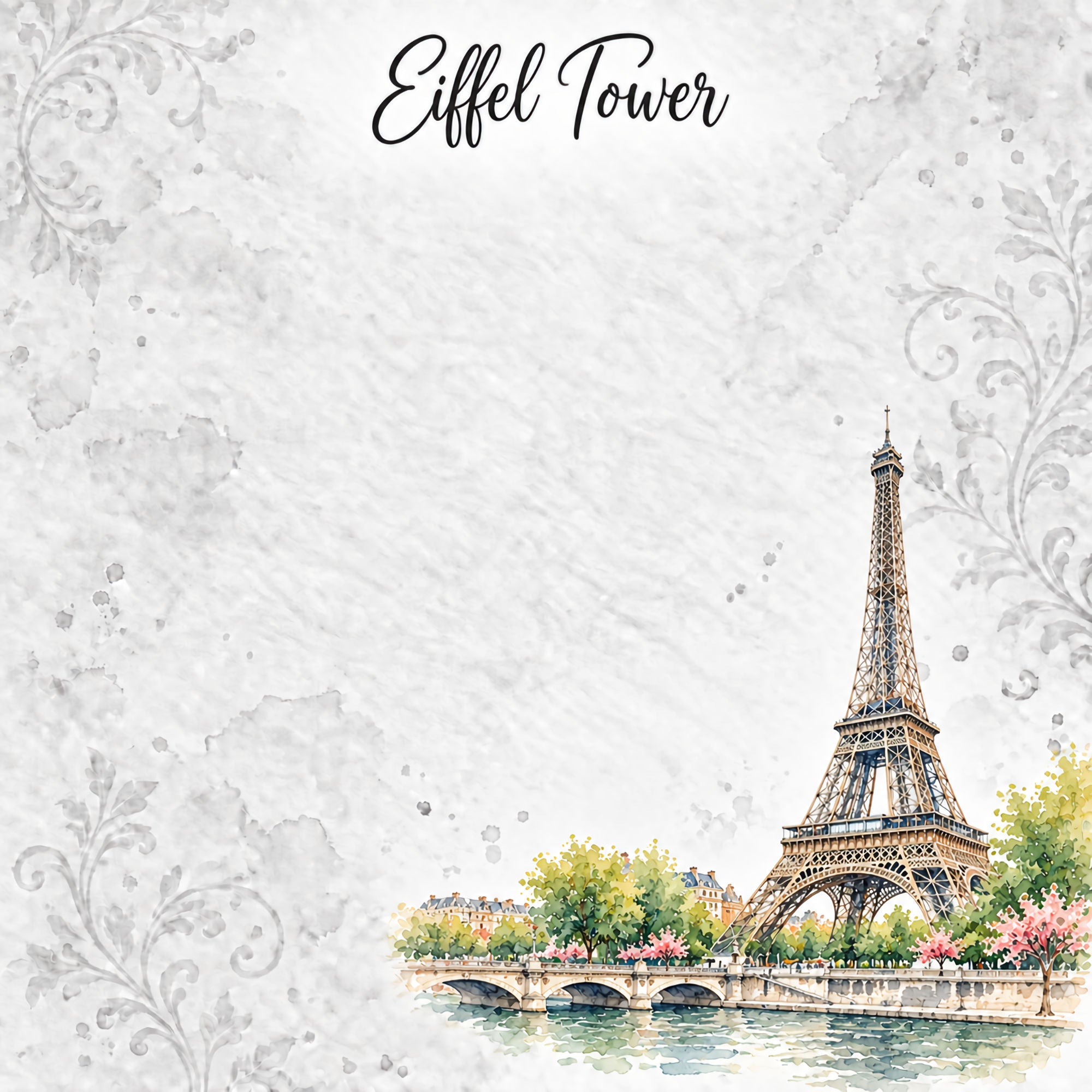 Around The World Collection France Eiffel Tower 12 x 12 Double-Sided Scrapbook Paper by SSC Designs