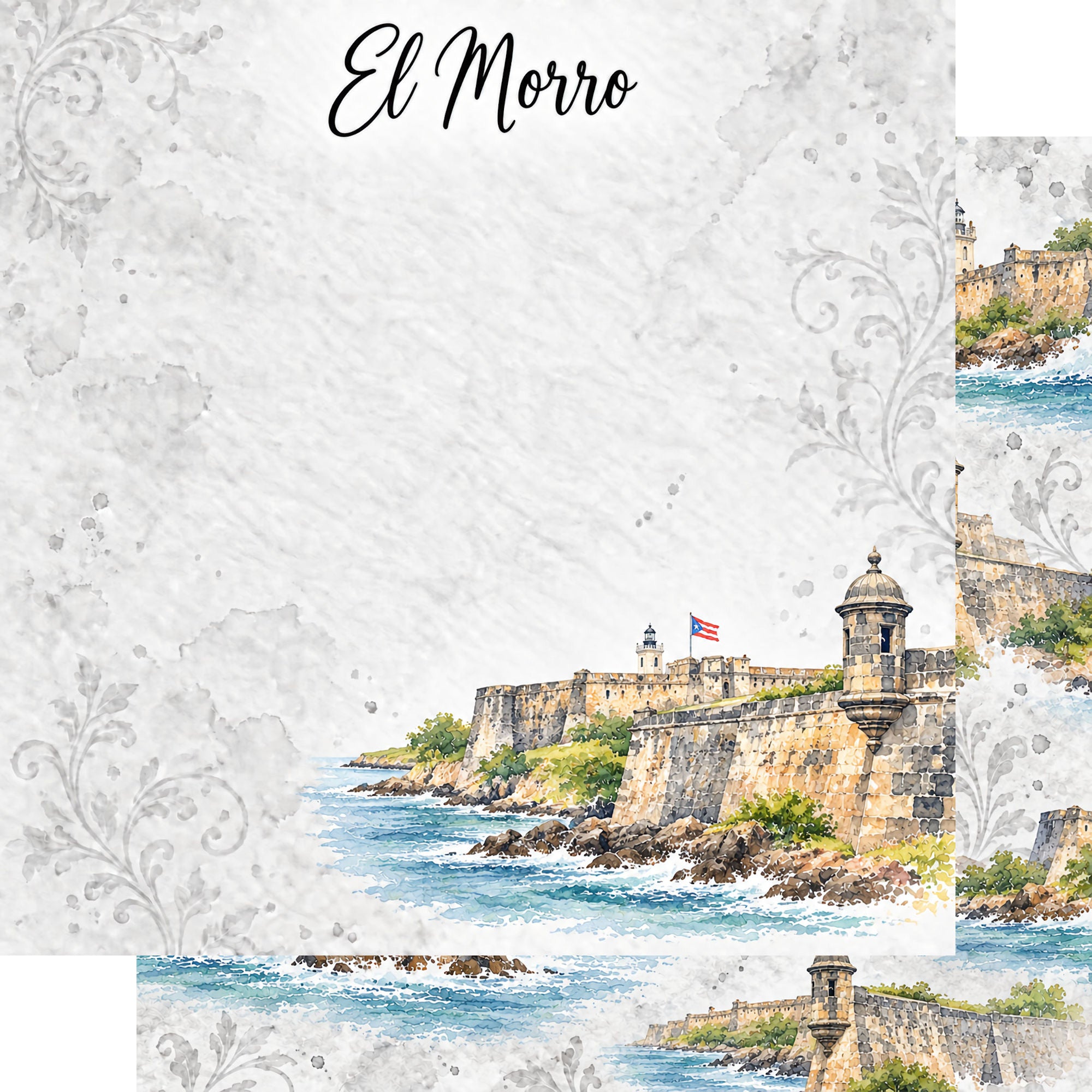 Around The World Collection San Juan El Morro 12 x 12 Double-Sided Scrapbook Paper by SSC Designs