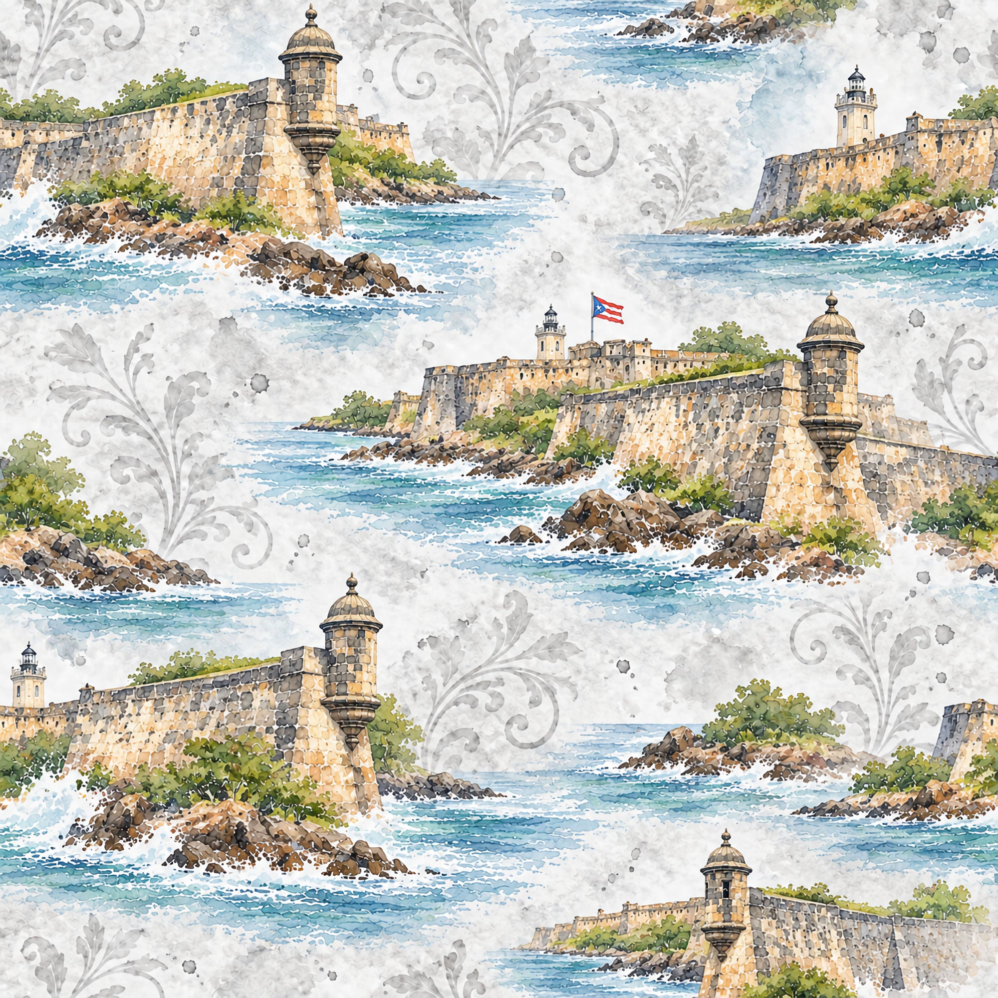 Around The World Collection San Juan El Morro 12 x 12 Double-Sided Scrapbook Paper by SSC Designs