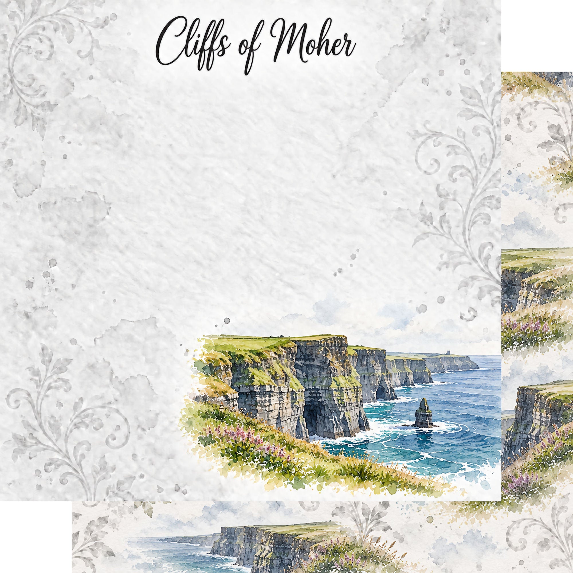 Around The World Collection Ireland Cliffs of Moher 12 x 12 Double-Sided Scrapbook Paper by SSC Designs