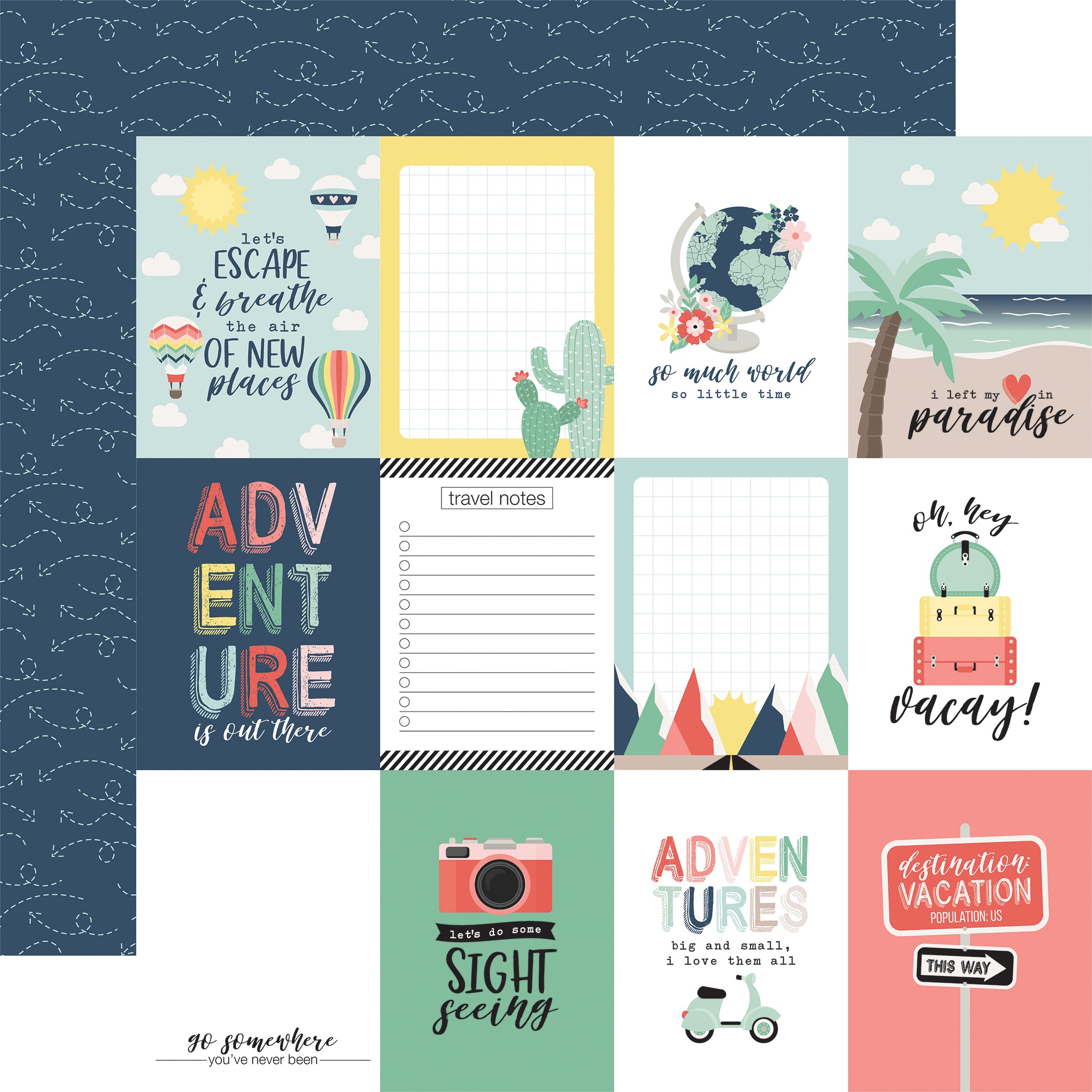 Away We Go Collection 13-Piece Collection Kit by Echo Park Paper-12 Papers, 1 Sticker