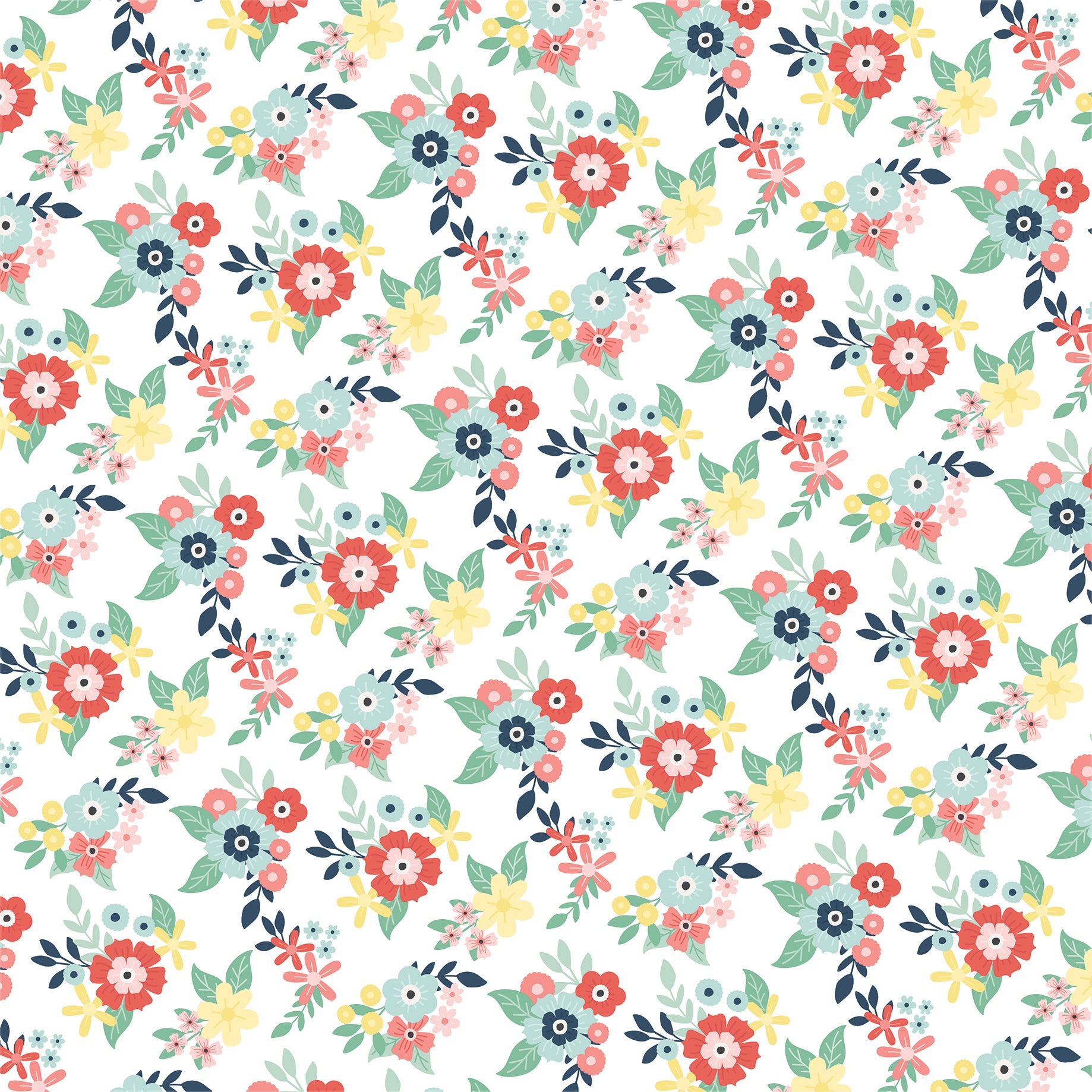 Away We Go Collection Paradise Floral 12 x 12 Double-Sided Scrapbook Paper by Echo Park Paper