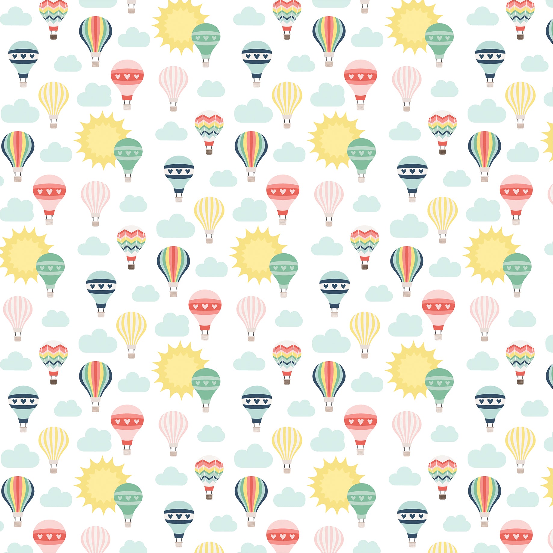 Away We Go Collection Hot Air Balloon Ride 12 x 12 Double-Sided Scrapbook Paper by Echo Park Paper