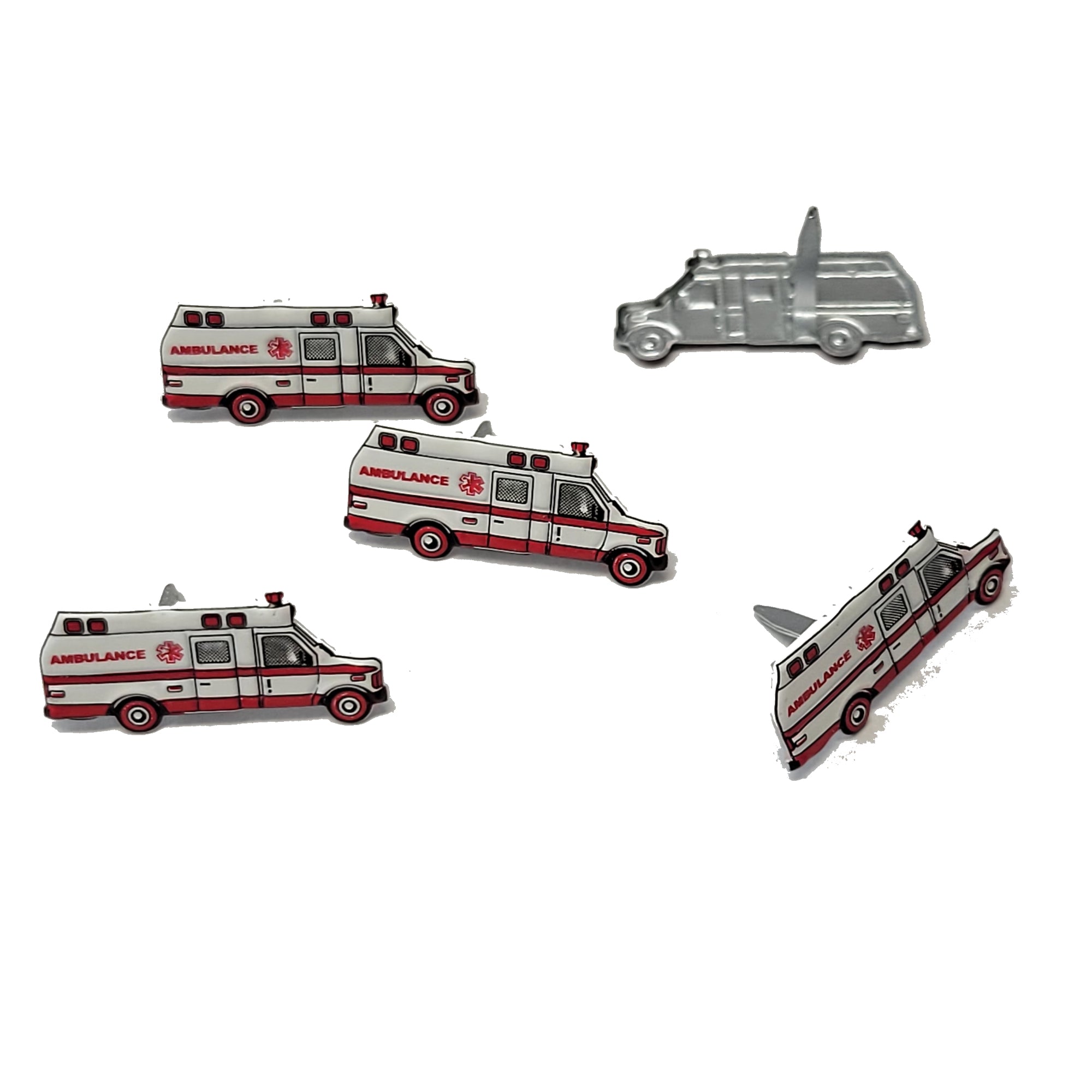 Occupation Collection Ambulance Scrapbook Brads by Eyelet Outlet - Pkg. of 12