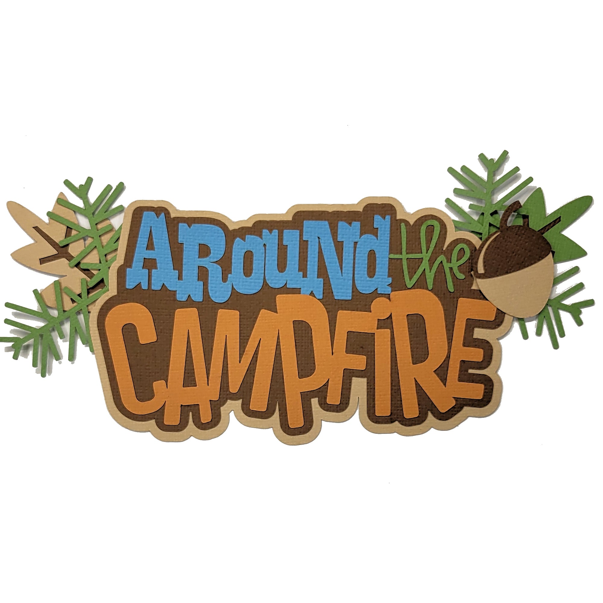Around The Campfire 9.5 x 4.25 Title Fully-Assembled Laser Cut Scrapbook Embellishment by SSC Laser Designs