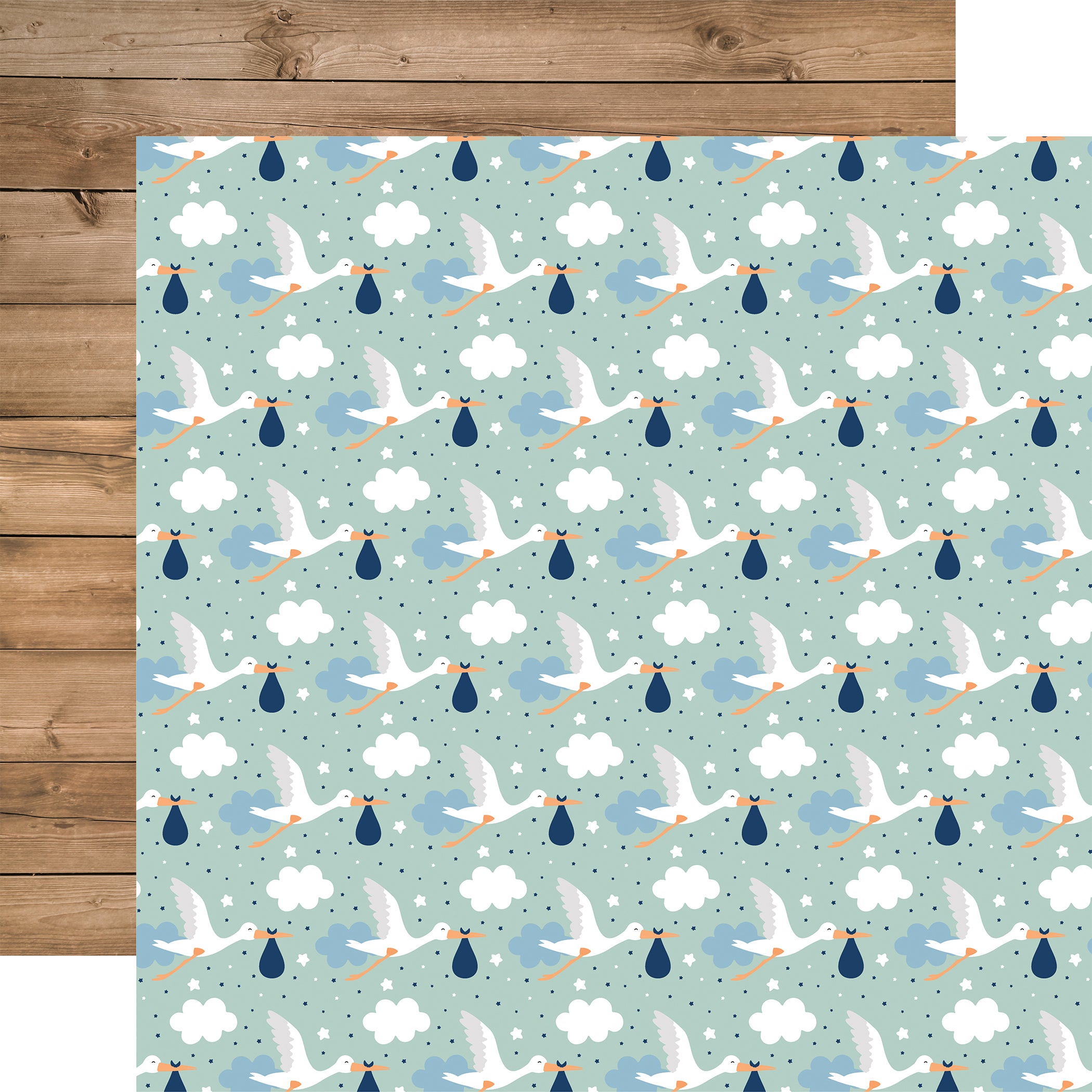 Baby Boy Collection Pack by Echo Park Paper 13-Piece Collection-12 Papers, 1 Sticker