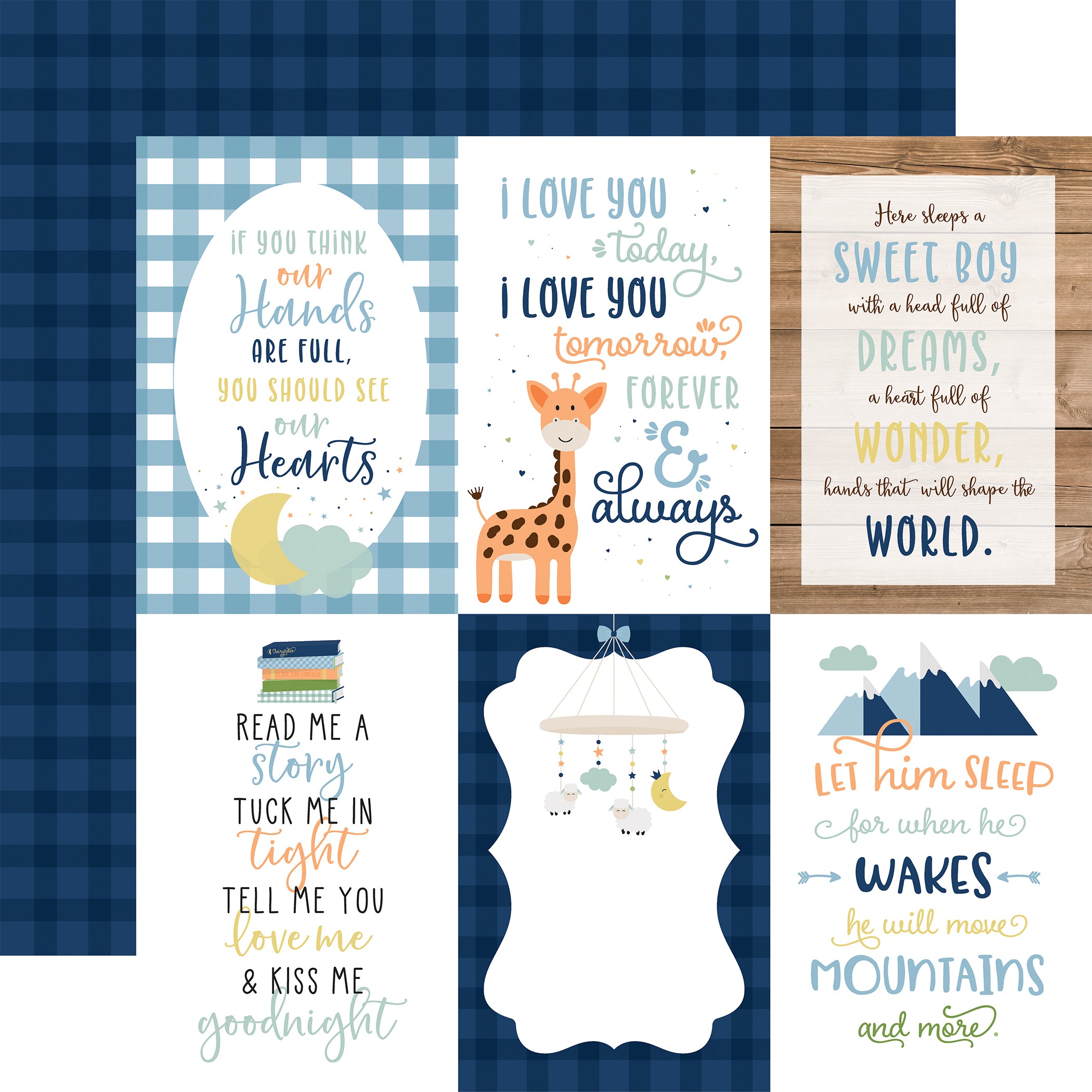 Baby Boy Collection Pack by Echo Park Paper 13-Piece Collection-12 Papers, 1 Sticker