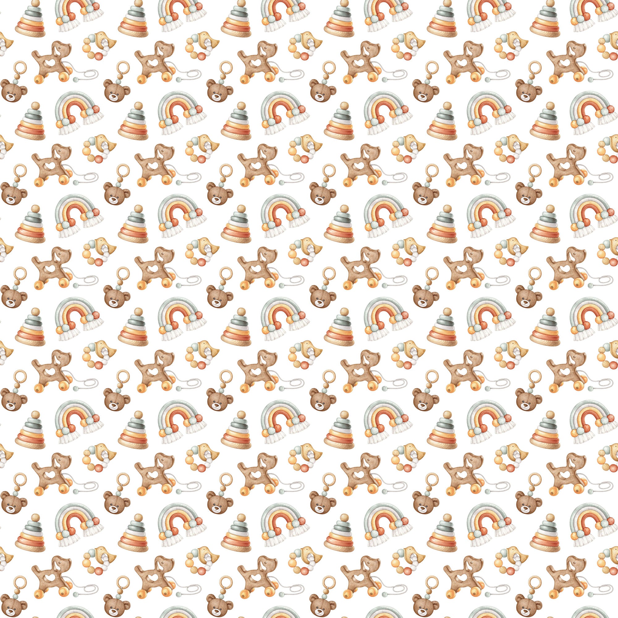 Oh, Baby! Collection Rainbow Cuddles 12 x 12 Double-Sided Scrapbook Paper by SSC Designs