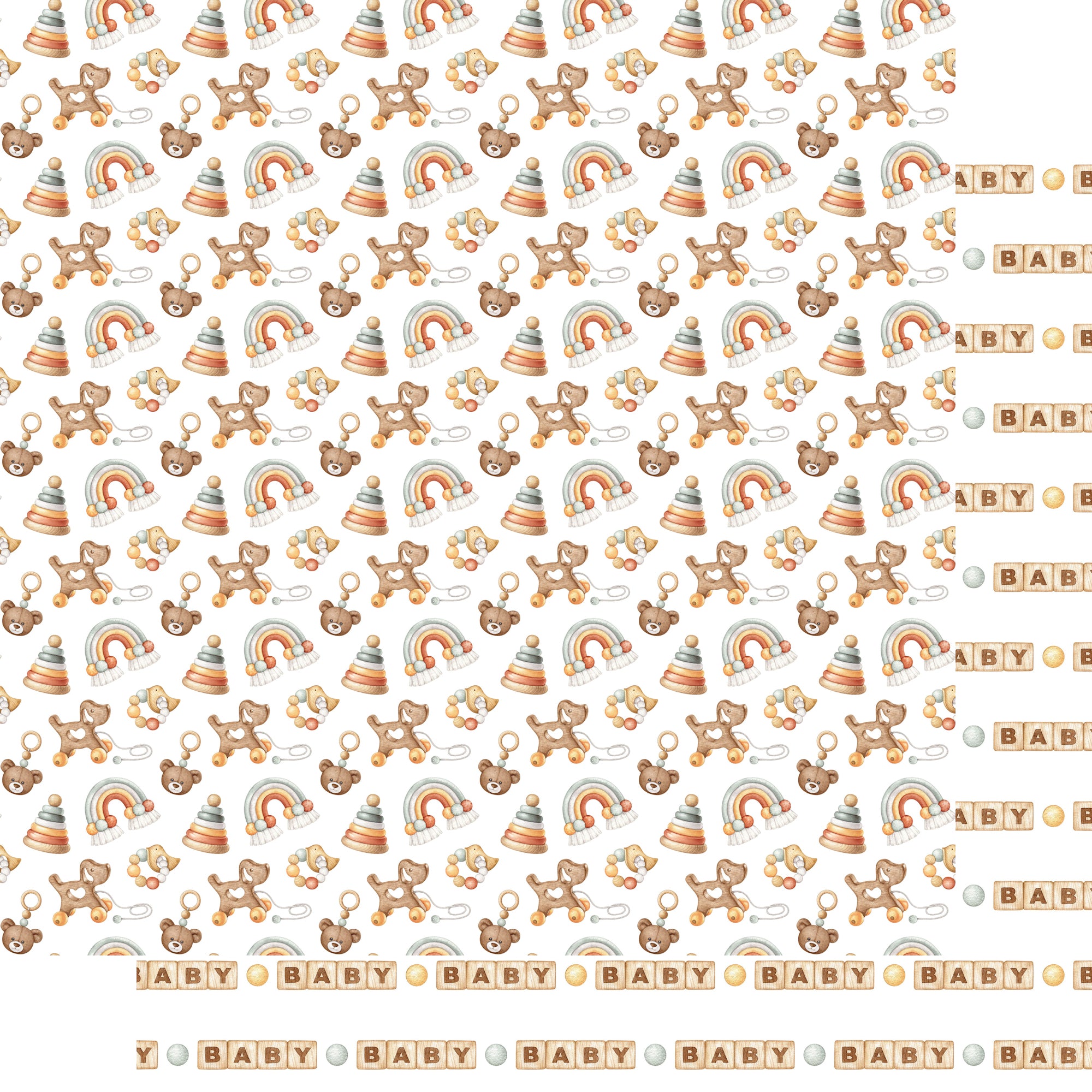 Oh, Baby! Collection Snuggle Season 12 x 12 Double-Sided Scrapbook Paper by SSC Designs